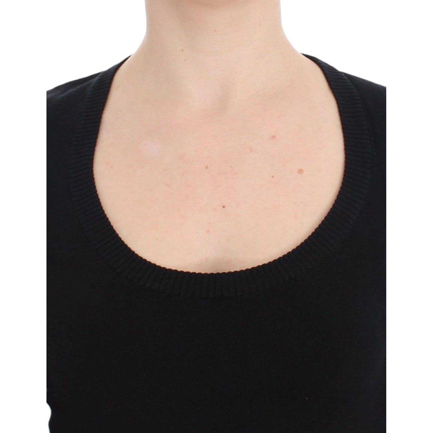 Dolce & Gabbana Elegant Black Deep Crewneck Sweater Dolce & Gabbana Black