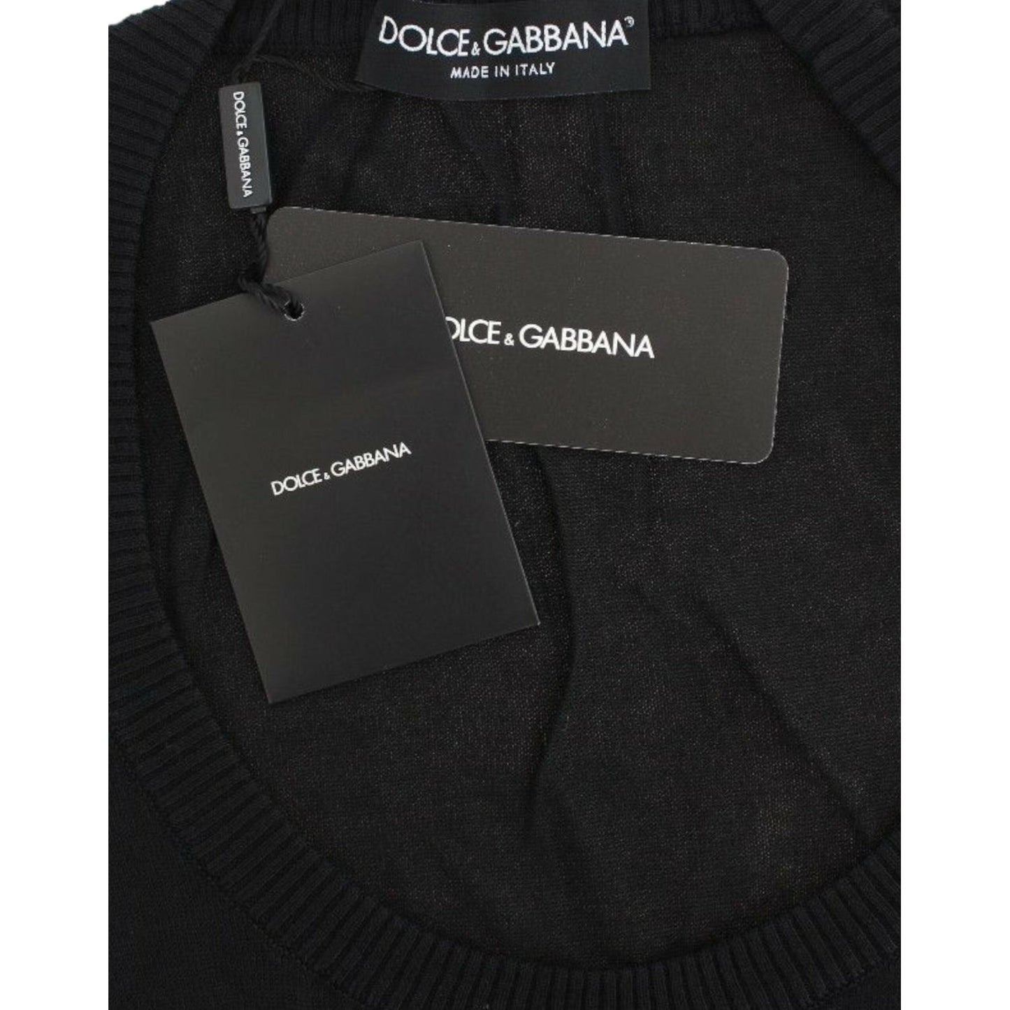Dolce & Gabbana Elegant Black Deep Crewneck Sweater Dolce & Gabbana Black