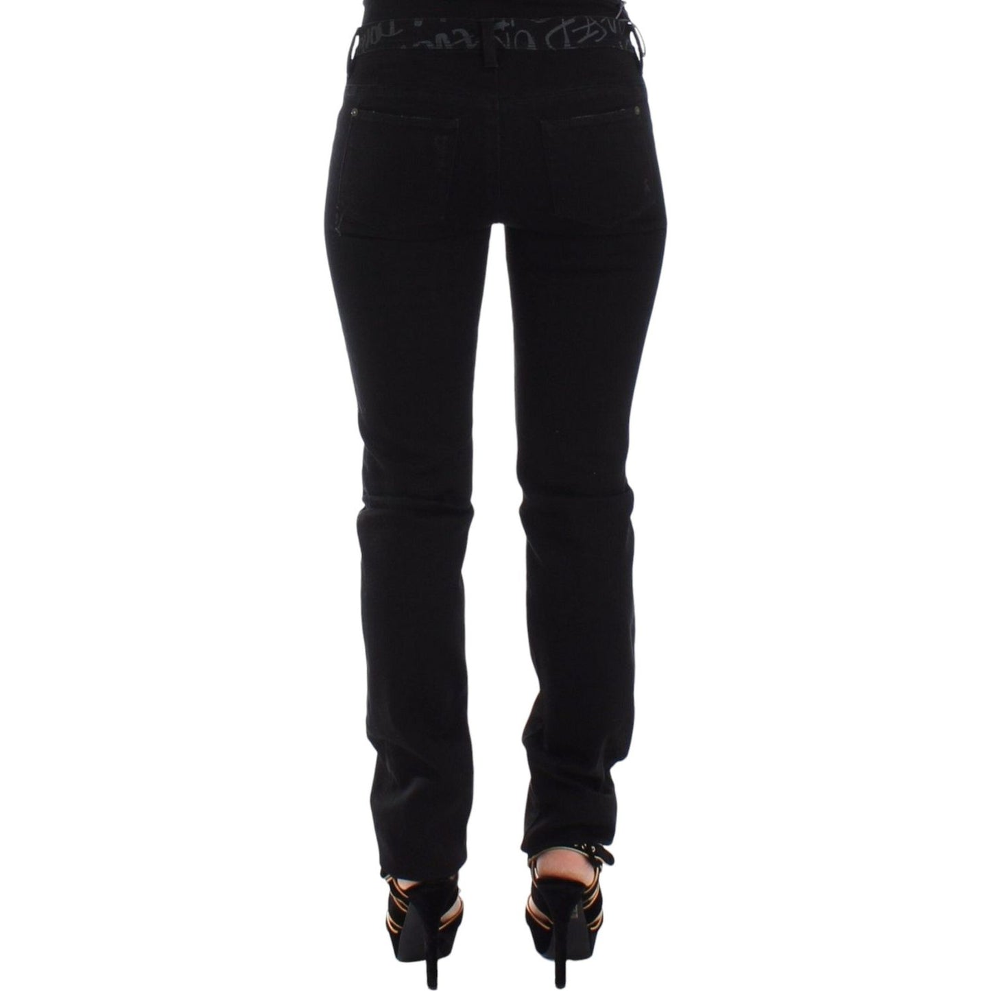 Ermanno Scervino Chic Black Skinny Statement Jeans Jeans & Pants Ermanno Scervino Black