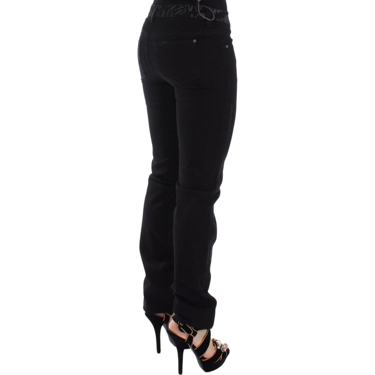 Ermanno Scervino Chic Black Skinny Statement Jeans Jeans & Pants Ermanno Scervino Black