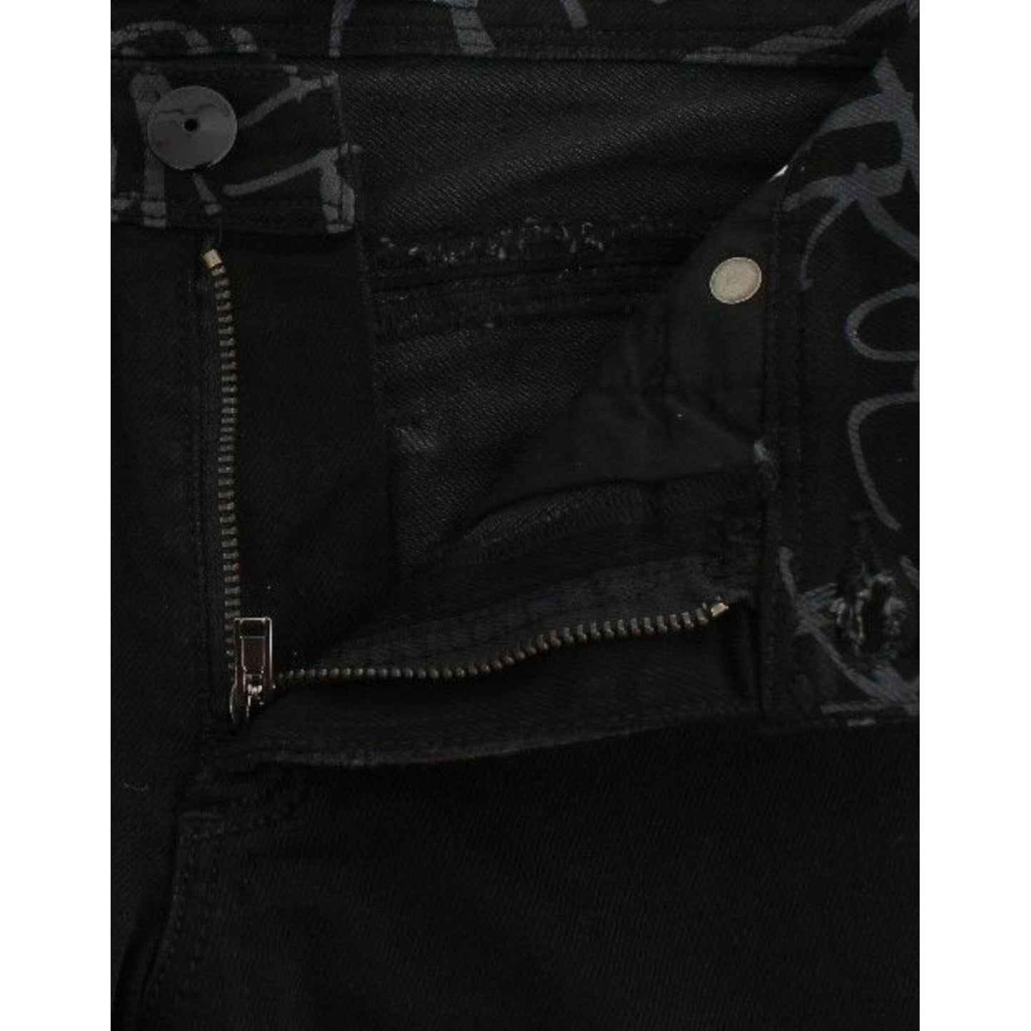 Ermanno Scervino Chic Black Skinny Statement Jeans Jeans & Pants Ermanno Scervino Black