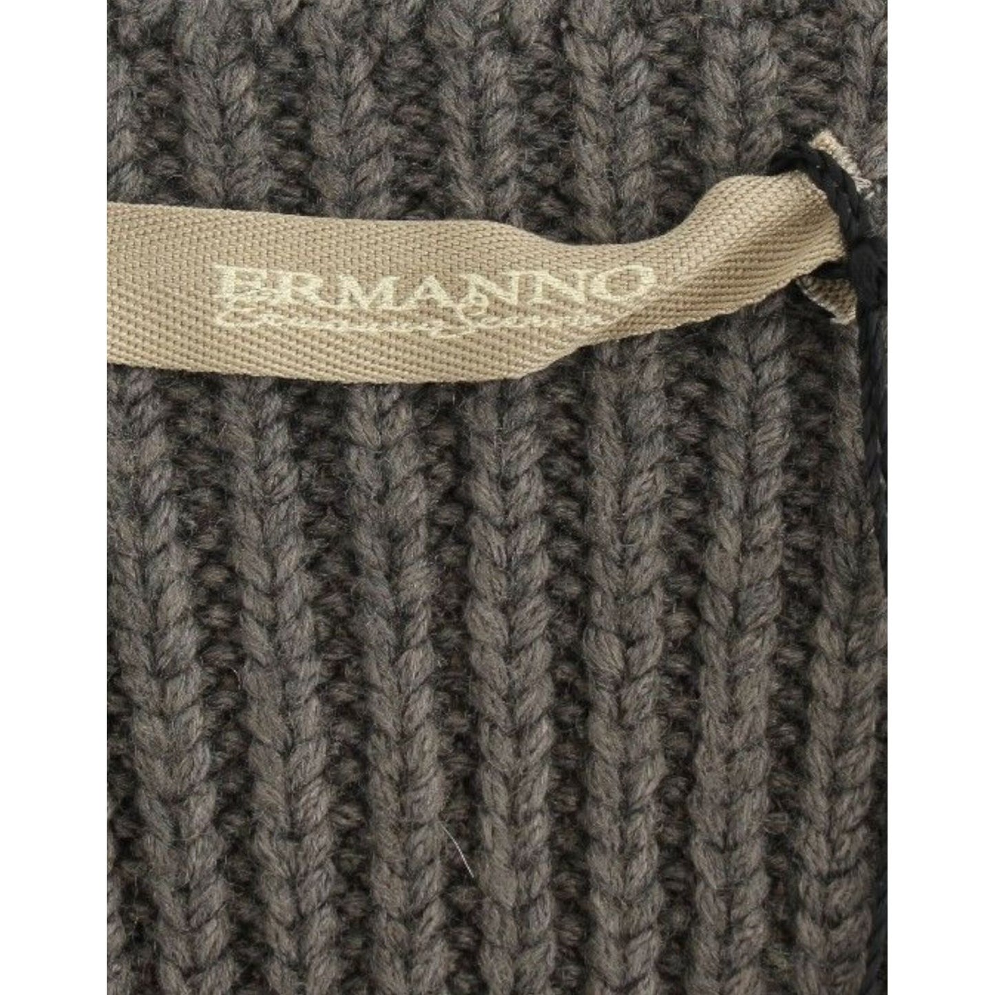 Ermanno Scervino Gray Knit Top Knitted Sweater Merino Wool