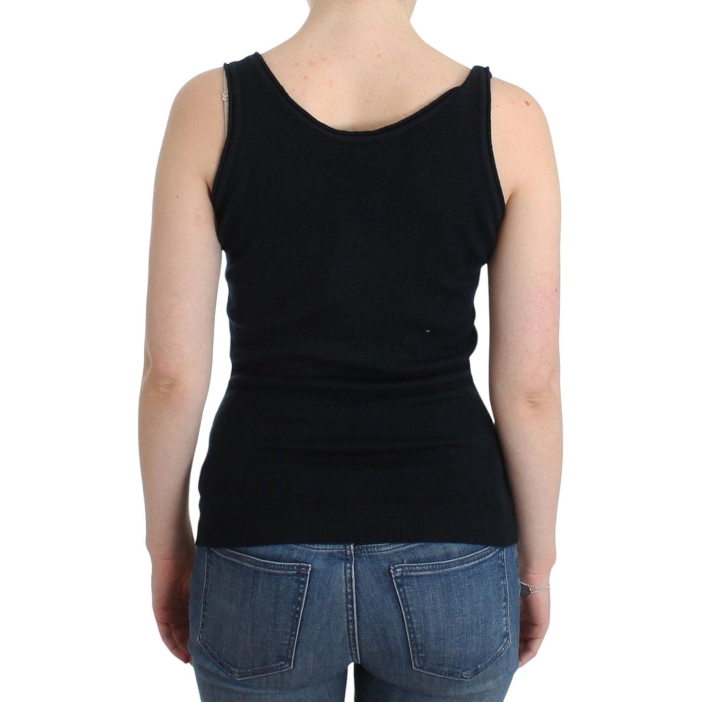 Ermanno Scervino Elegant Black Cashmere Knit Top Ermanno Scervino Tan