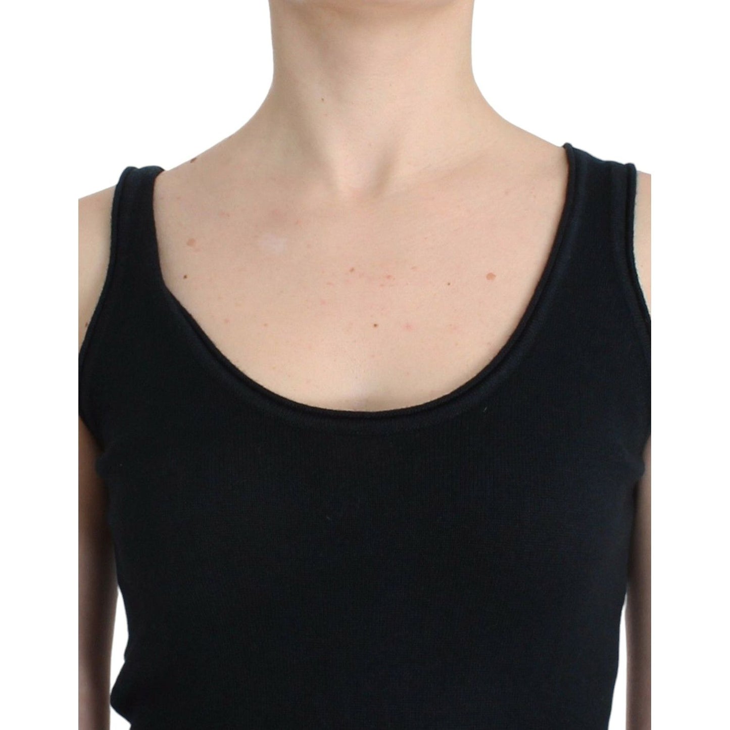 Ermanno Scervino Elegant Black Cashmere Knit Top Ermanno Scervino Black