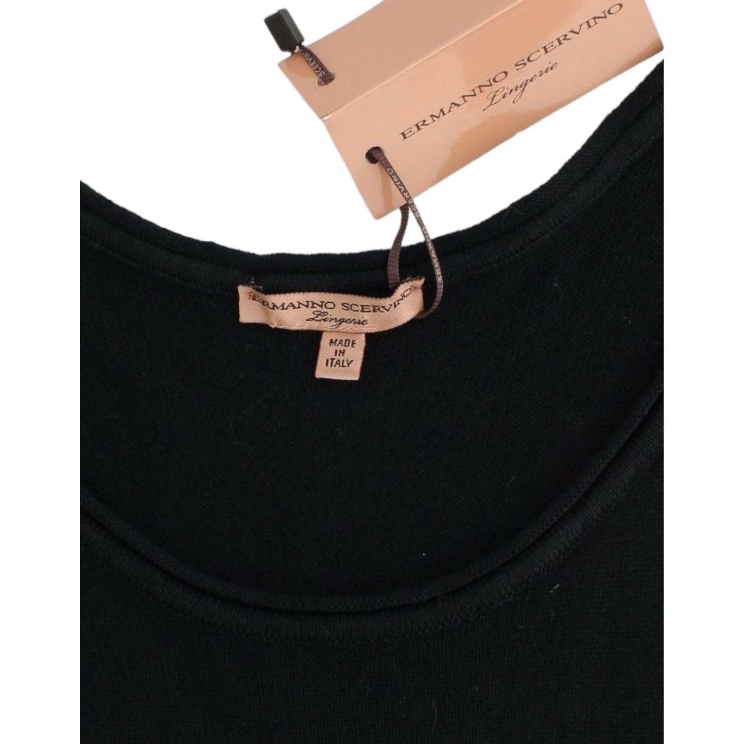 Ermanno Scervino Elegant Black Cashmere Knit Top Ermanno Scervino Tan