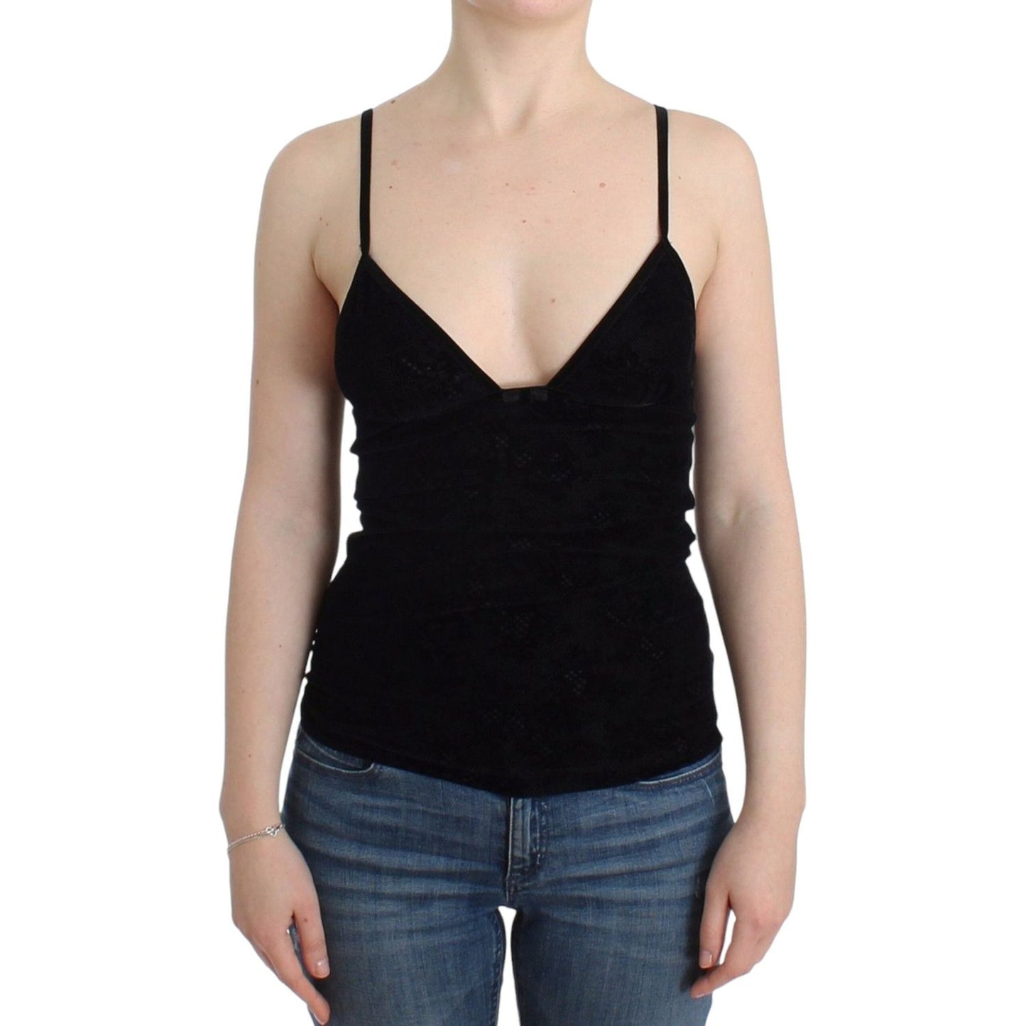 Ermanno Scervino Elegant Black Cami Lingerie Top Ermanno Scervino Dark Slate Gray