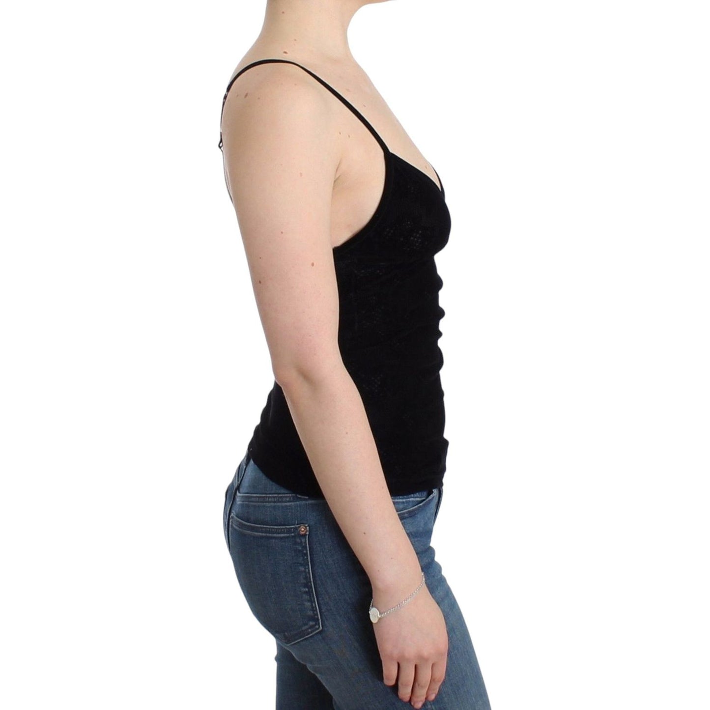 Ermanno Scervino Elegant Black Cami Lingerie Top Ermanno Scervino Black
