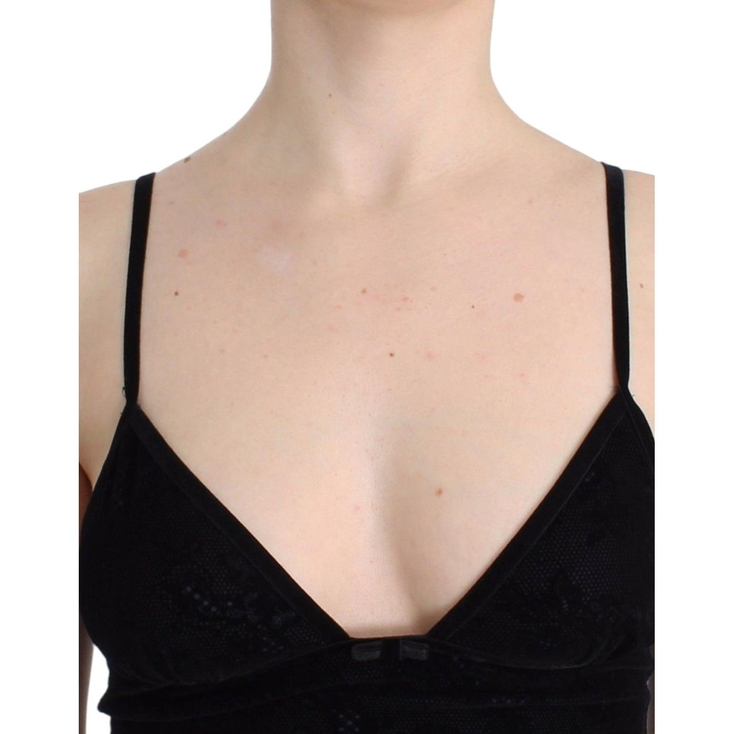 Ermanno Scervino Elegant Black Cami Lingerie Top Ermanno Scervino Tan