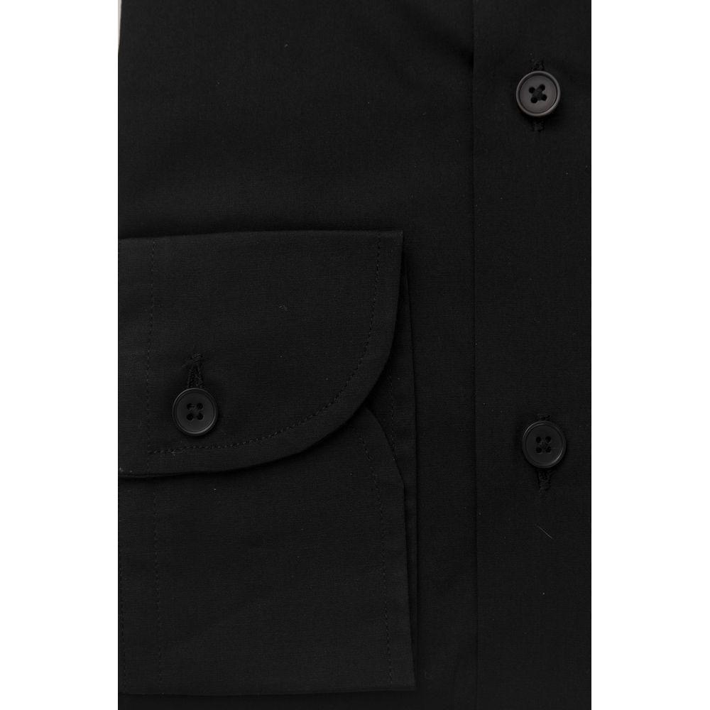 Bagutta Black Cotton Men's Slim Shirt Bagutta Black