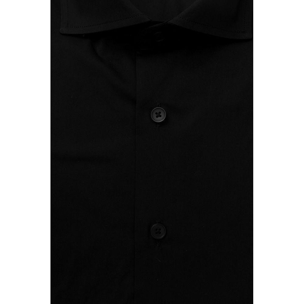 Bagutta Black Cotton Men's Slim Shirt Bagutta Black