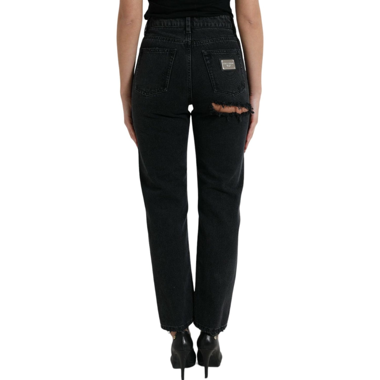 Dolce & Gabbana Elegant High-Waist Black Stretch Jeans Dolce & Gabbana Black