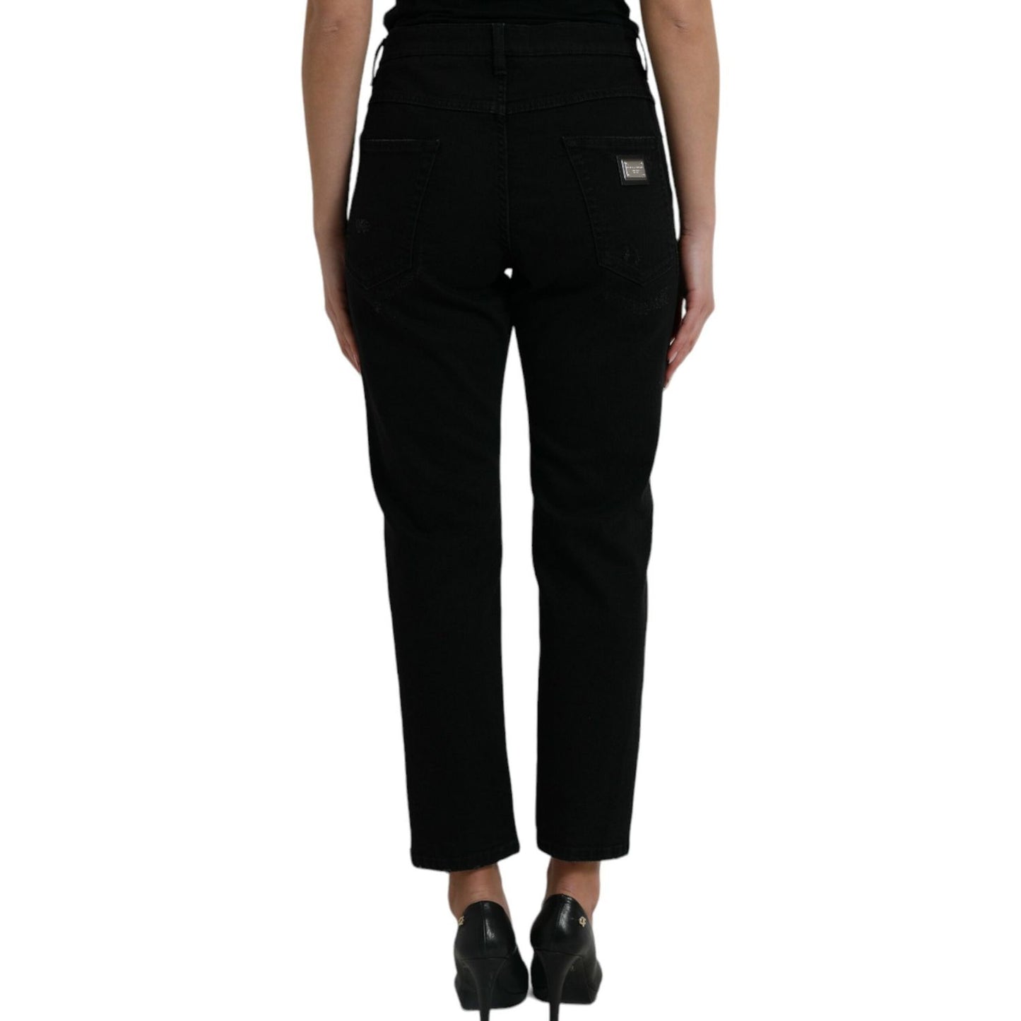 Dolce & Gabbana Elegant High Waist Black Stretch Jeans Dolce & Gabbana Black