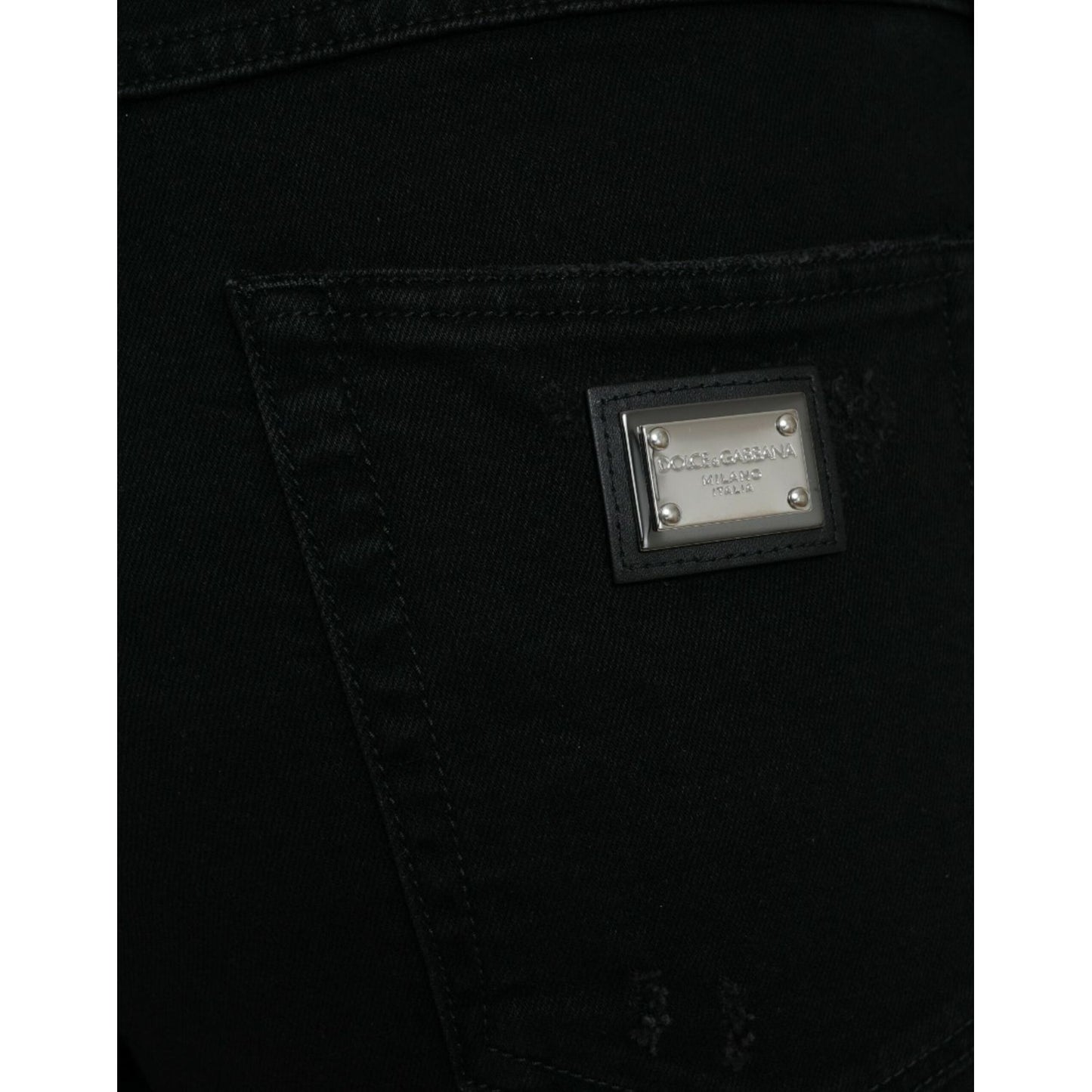 Dolce & Gabbana Elegant High Waist Black Stretch Jeans Dolce & Gabbana Black
