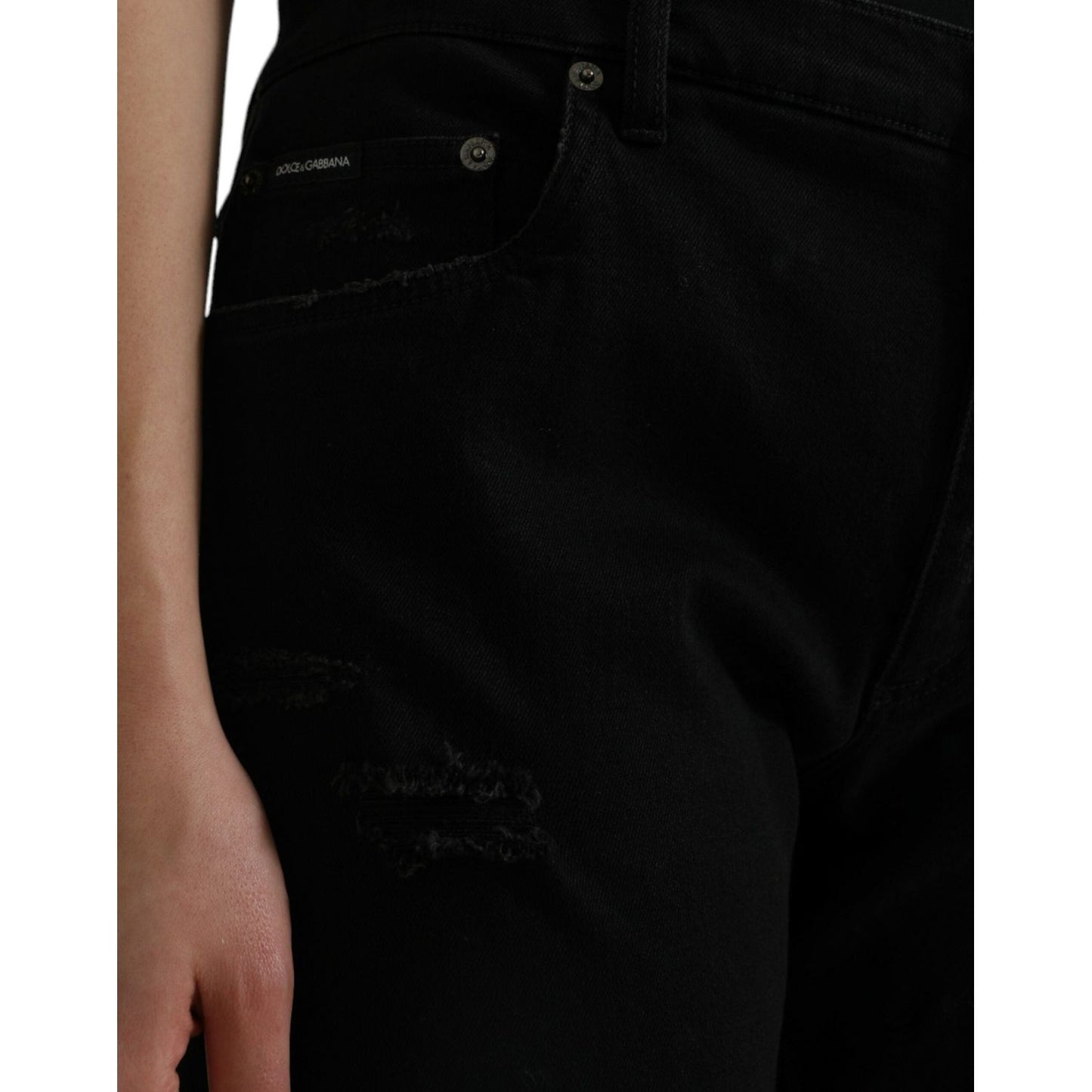 Dolce & Gabbana Elegant High Waist Black Stretch Jeans Dolce & Gabbana Rosy Brown