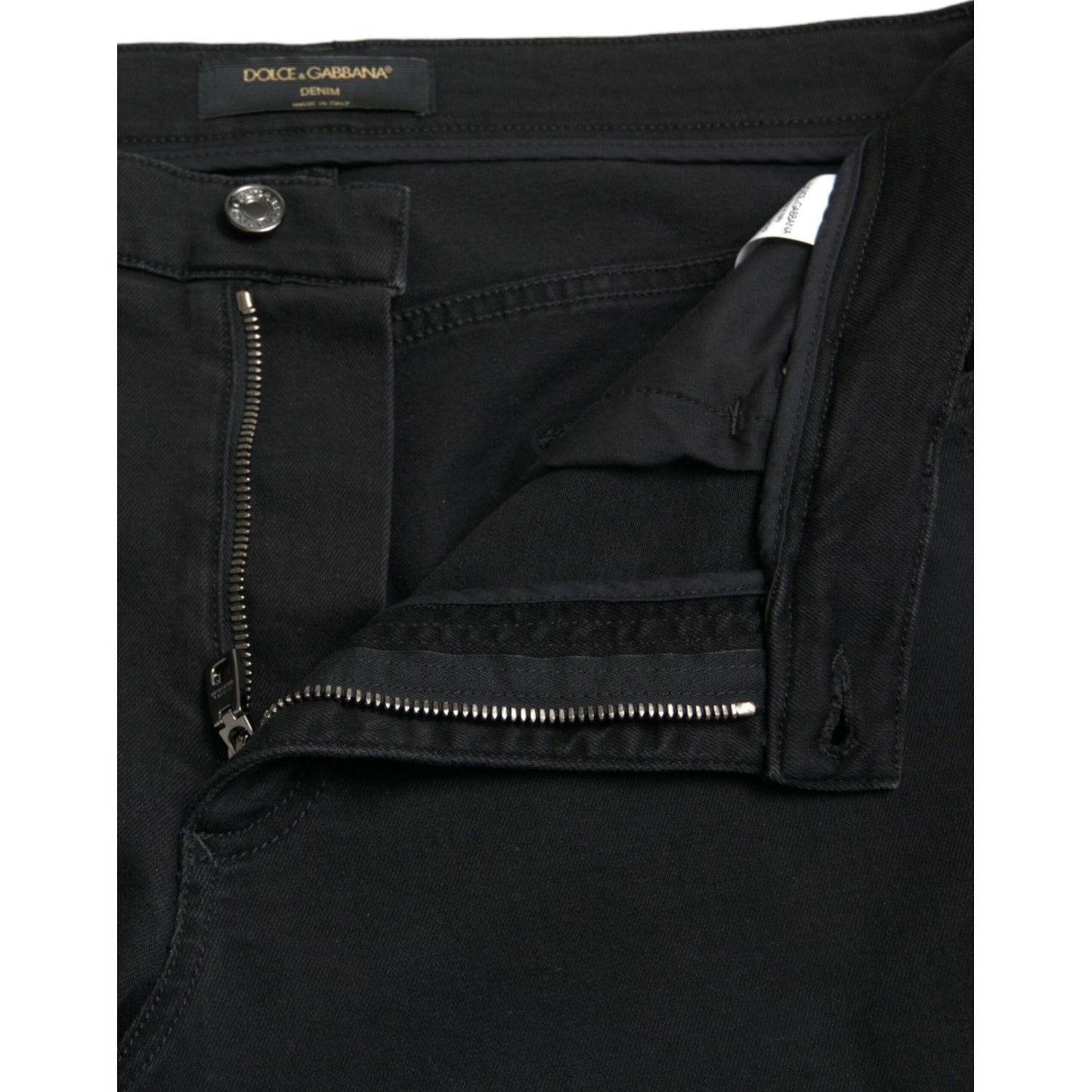 Dolce & Gabbana Elegant High Waist Black Stretch Jeans Dolce & Gabbana Black