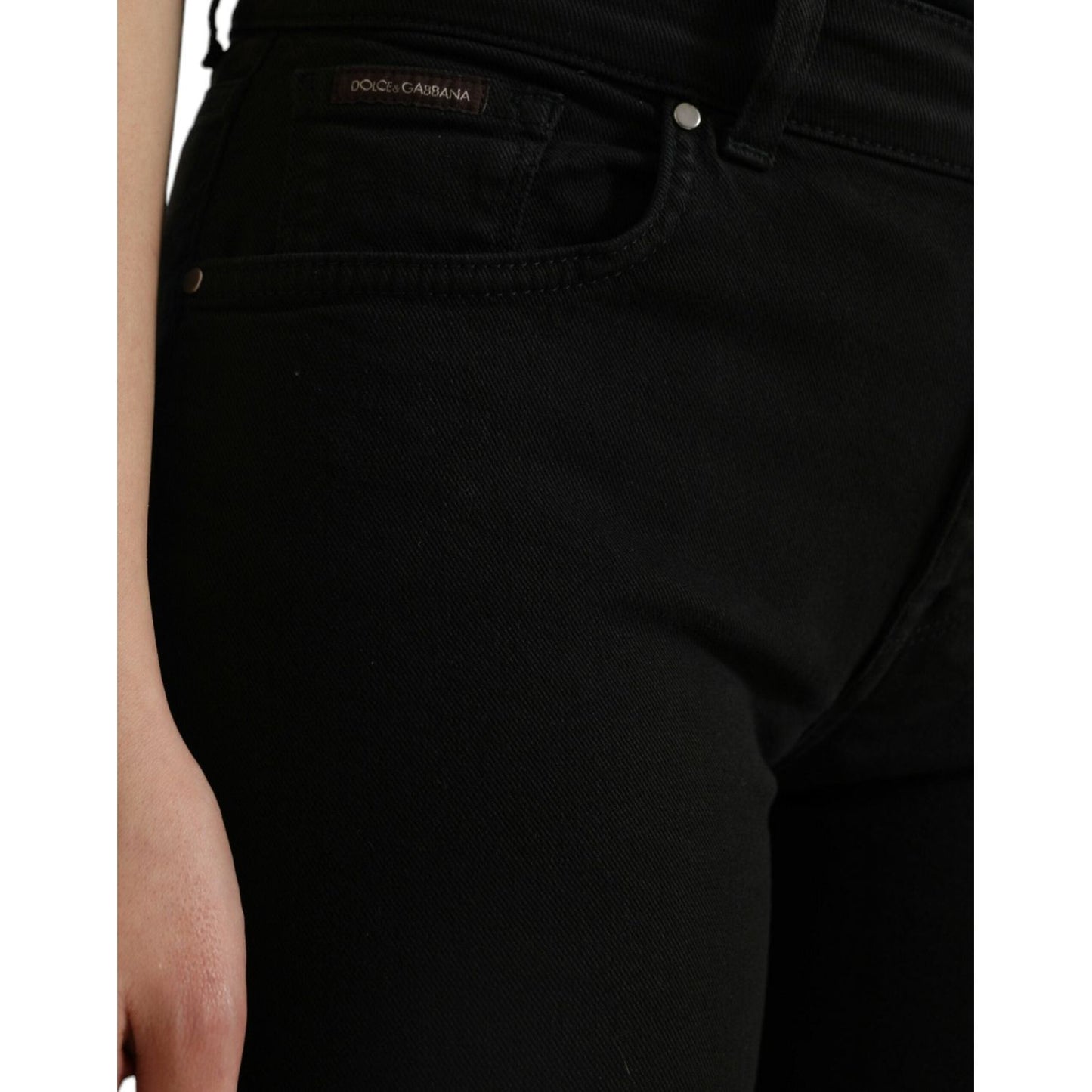 Dolce & Gabbana Chic Black Mid-Waist Stretch Jeans Dolce & Gabbana Black