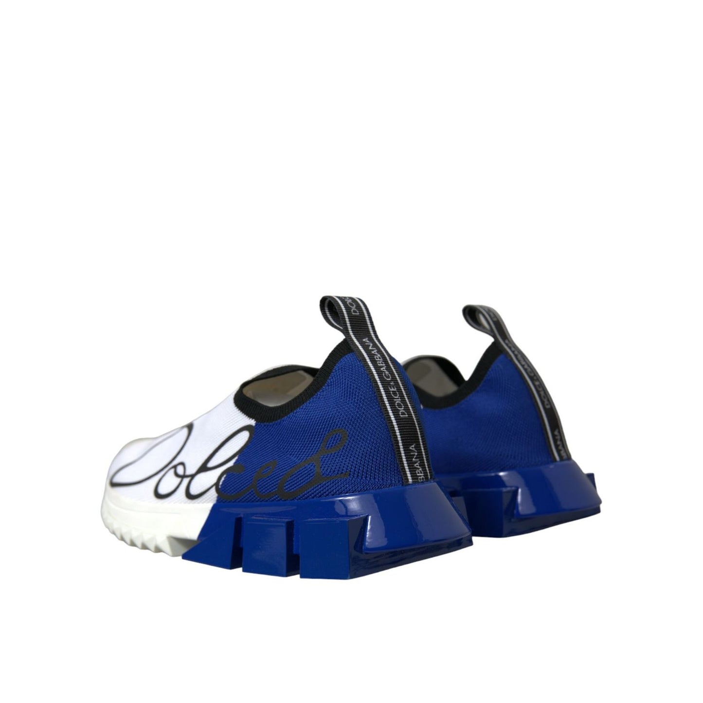 Dolce & Gabbana White Blue Sorrento Low Top Men Casual Sneakers Shoes