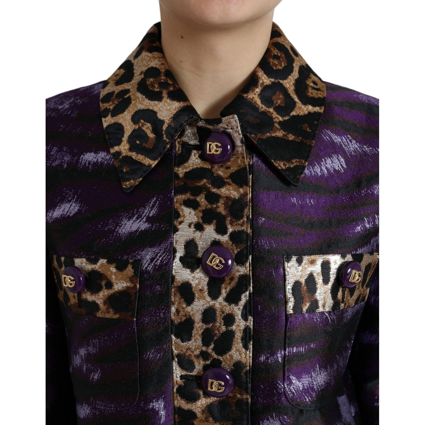 Dolce & Gabbana Exquisite Jacquard Trench With Tiger Motif Dolce & Gabbana Black