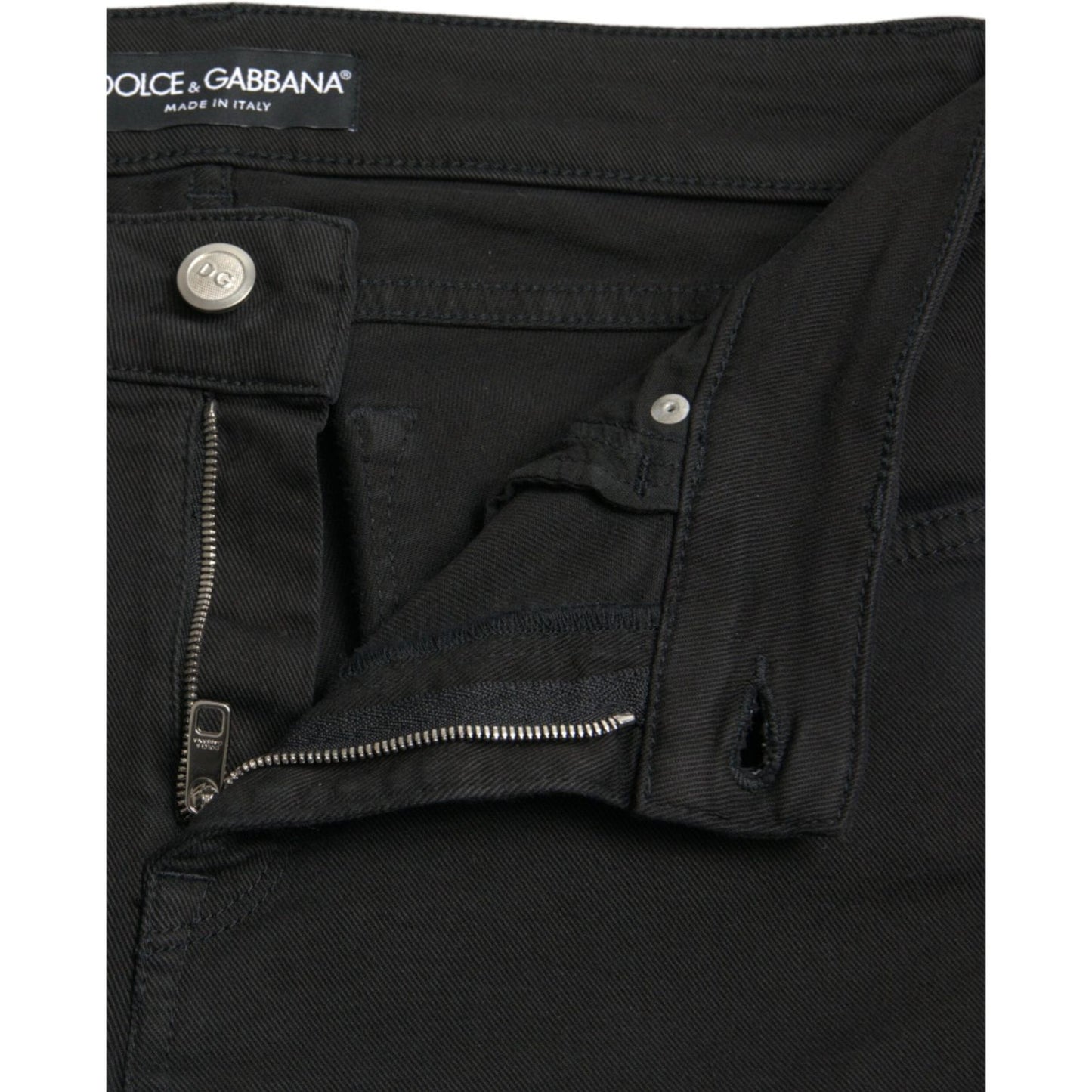 Dolce & Gabbana Elegant Black Mid-Waist Stretch Jeans Dolce & Gabbana Black