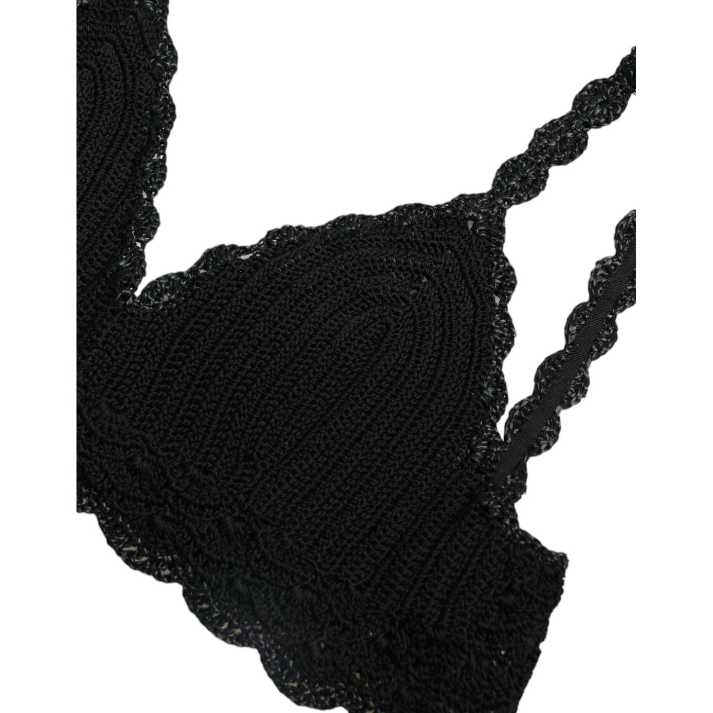Dolce & Gabbana Elegant Black Crochet Corset Top Dolce & Gabbana Black