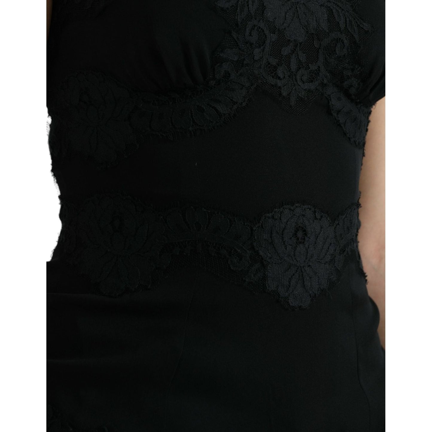 Dolce & Gabbana Elegant Black Silk Lace Tank Top Dolce & Gabbana Black