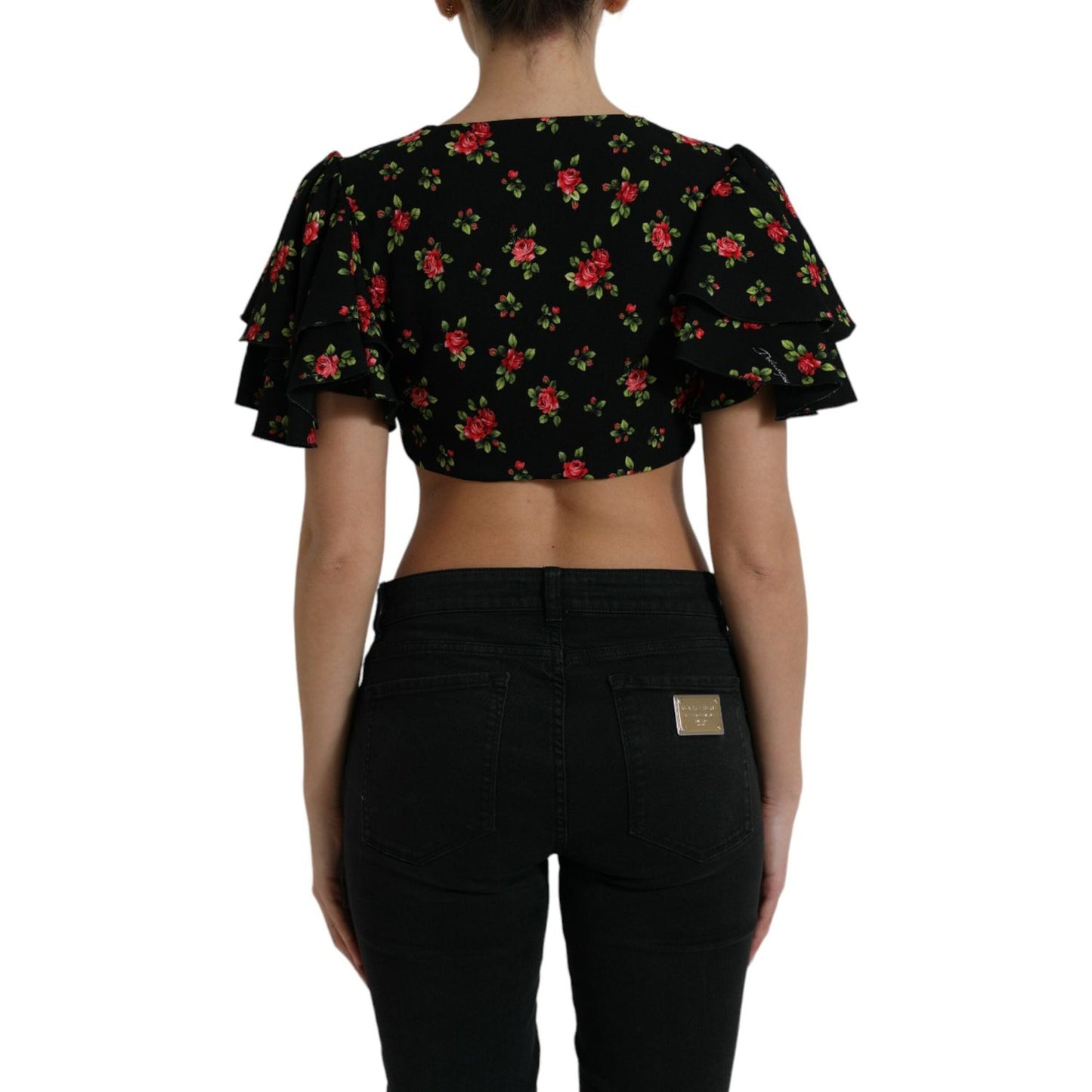 Dolce & Gabbana Floral Print Cropped Top Luxe Fashion Dolce & Gabbana Rosy Brown
