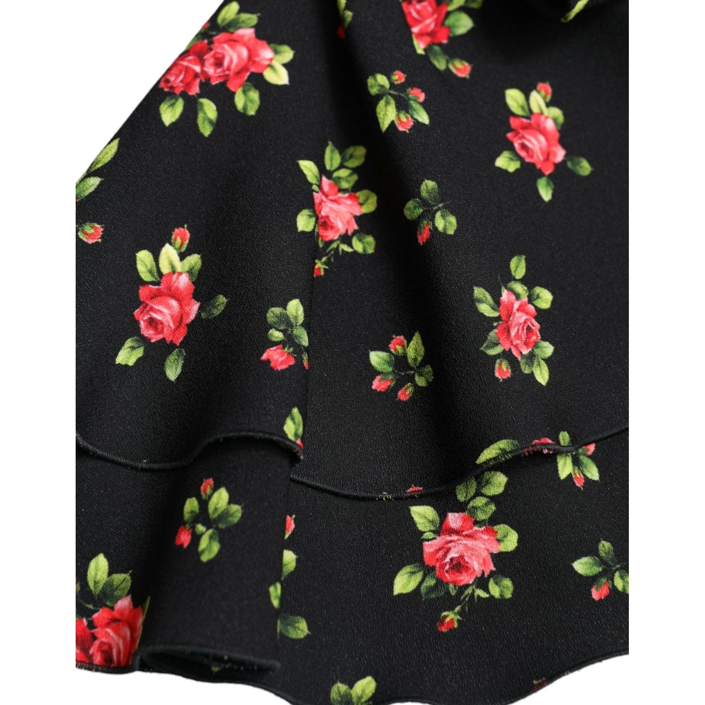 Dolce & Gabbana Floral Print Cropped Top Luxe Fashion Dolce & Gabbana Black