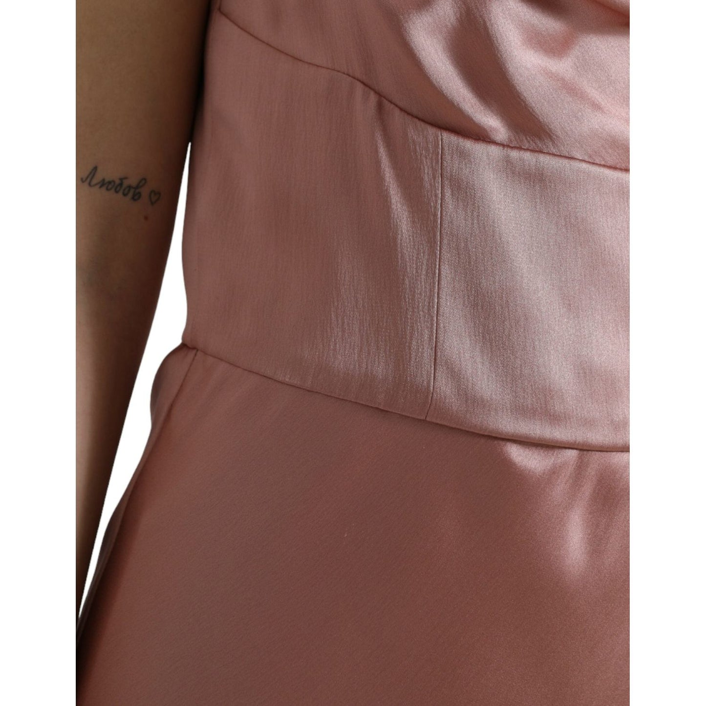 Dolce & Gabbana Elegant Long Silk Gown in Pink Dolce & Gabbana Dim Gray