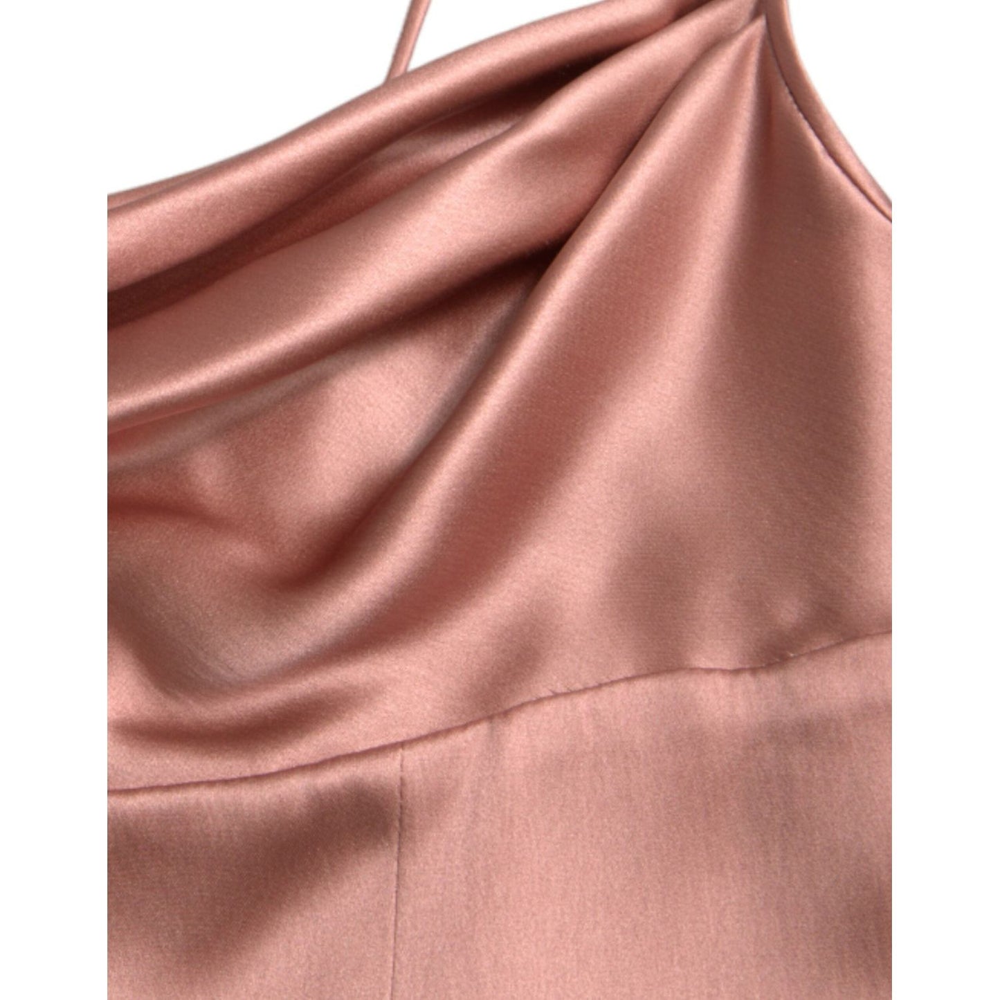 Dolce & Gabbana Elegant Long Silk Gown in Pink Dolce & Gabbana Rosy Brown