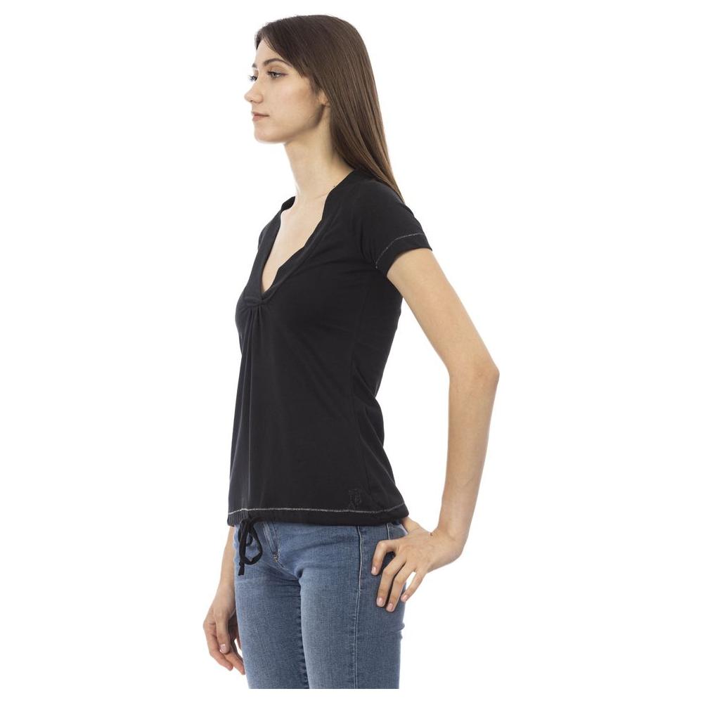 Trussardi Action Black Cotton Women T-Shirt Trussardi Action Dark Slate Gray