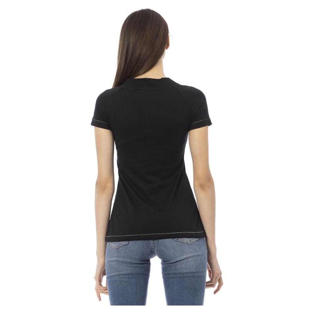 Trussardi Action Black Cotton Women T-Shirt Trussardi Action Dark Slate Gray