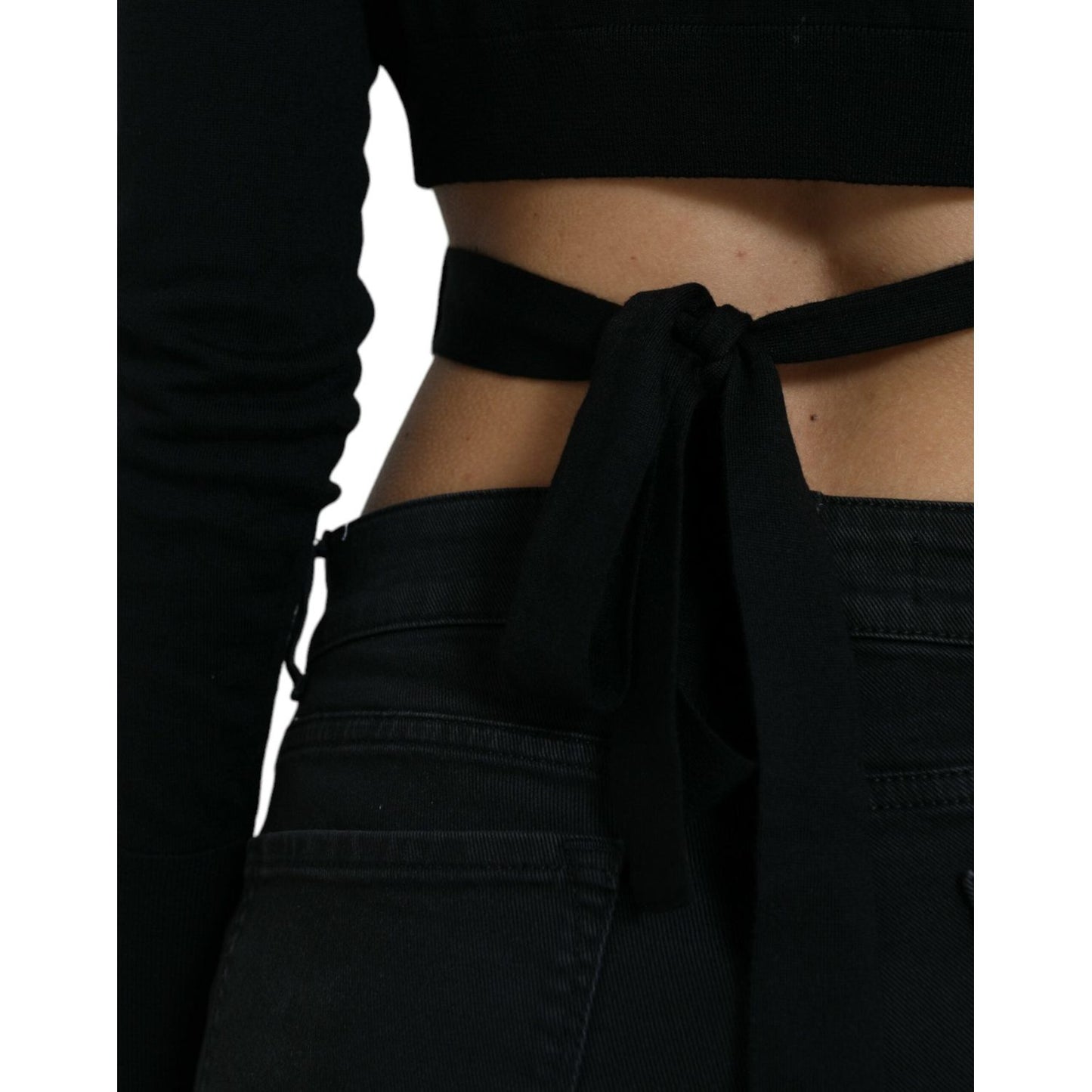 Dolce & Gabbana Elegant Black Virgin Wool Cardigan Sweater Dolce & Gabbana Black