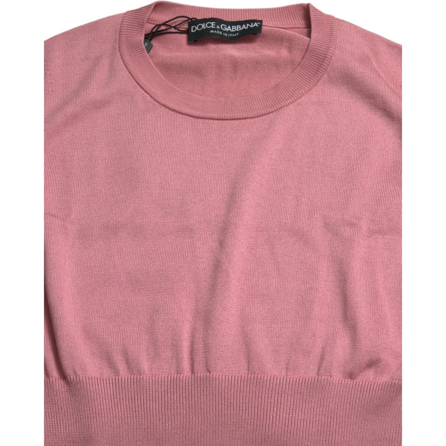 Dolce & Gabbana Elegant Silk Crew Neck Cropped Tank Top Dolce & Gabbana Rosy Brown