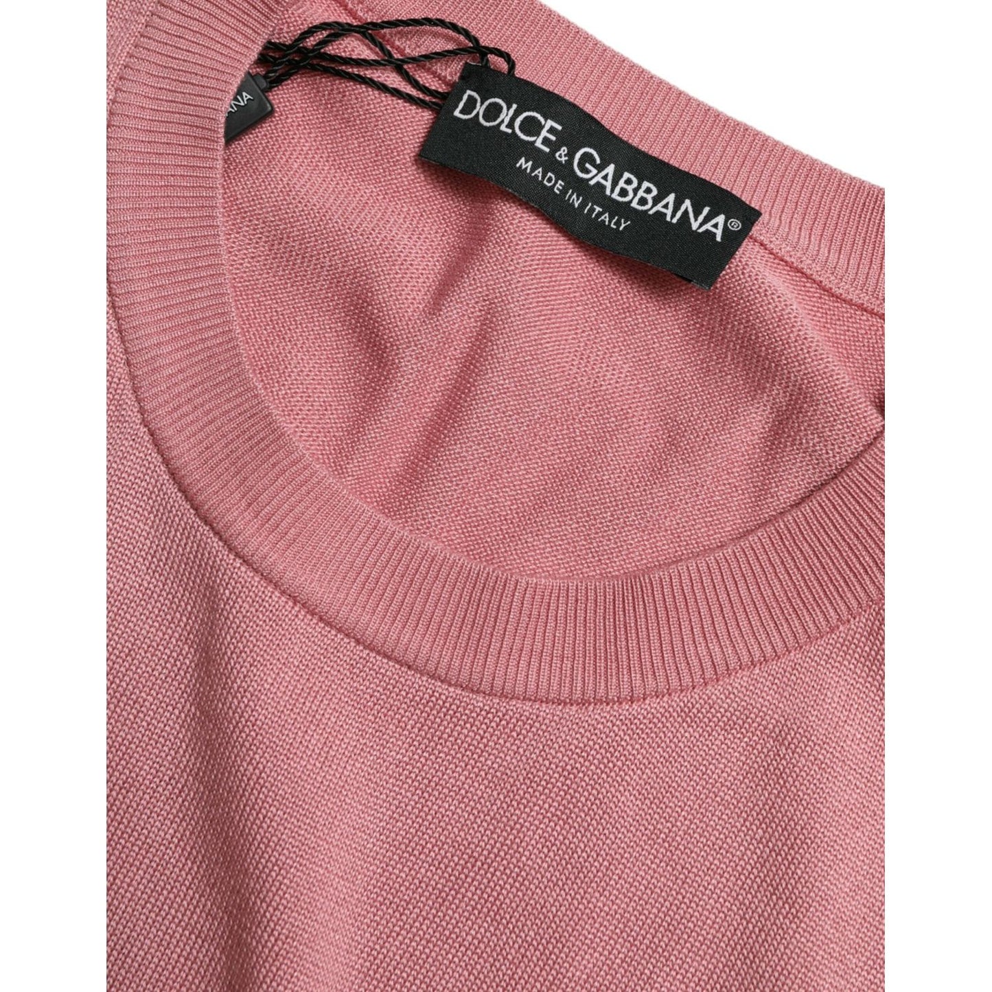 Dolce & Gabbana Elegant Silk Crew Neck Cropped Tank Top Dolce & Gabbana Rosy Brown
