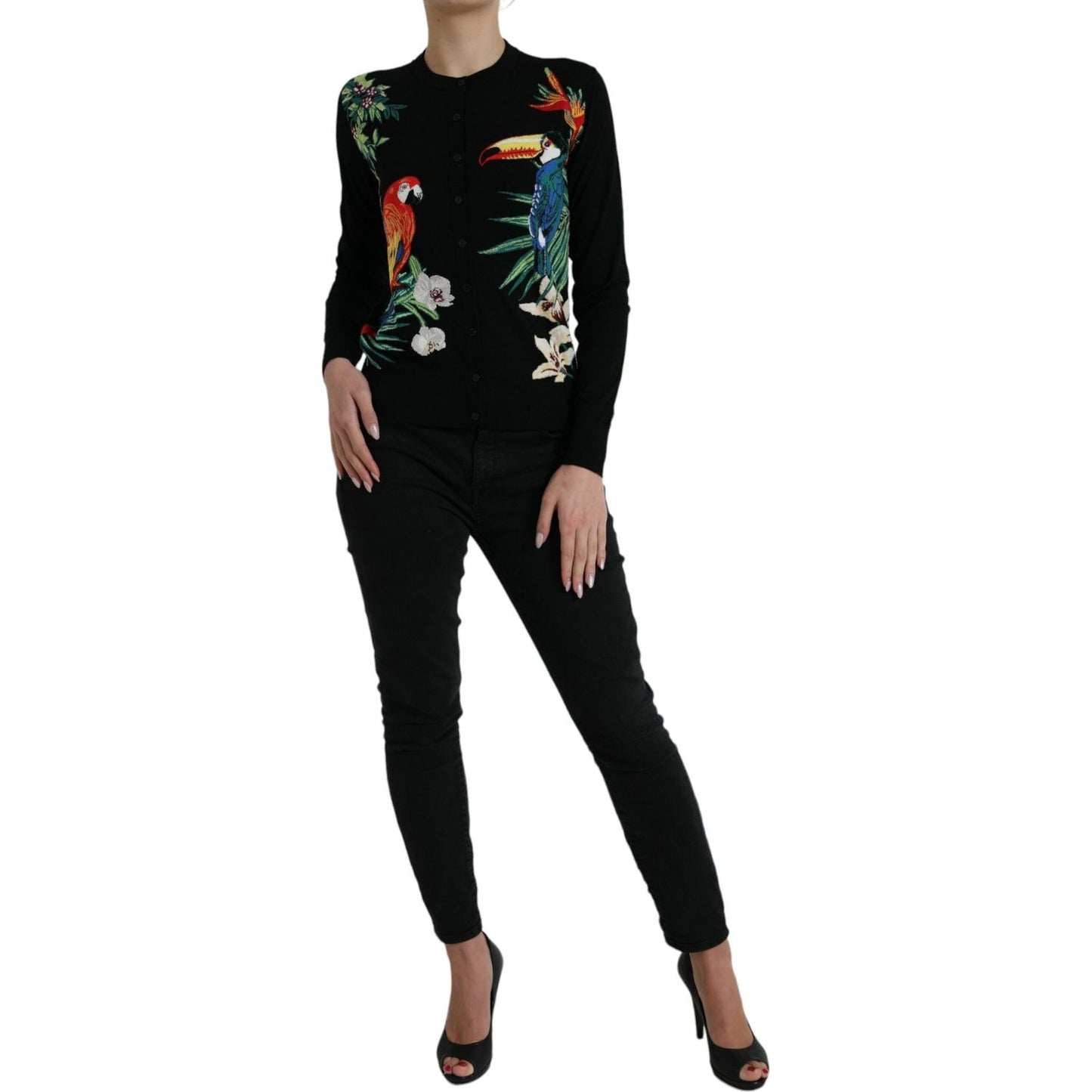 Dolce & Gabbana Elegant Wool Silk Printed Cardigan Sweater Dolce & Gabbana Rosy Brown