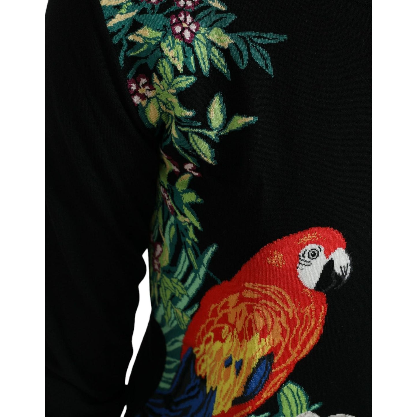 Dolce & Gabbana Elegant Wool Silk Printed Cardigan Sweater Dolce & Gabbana Black