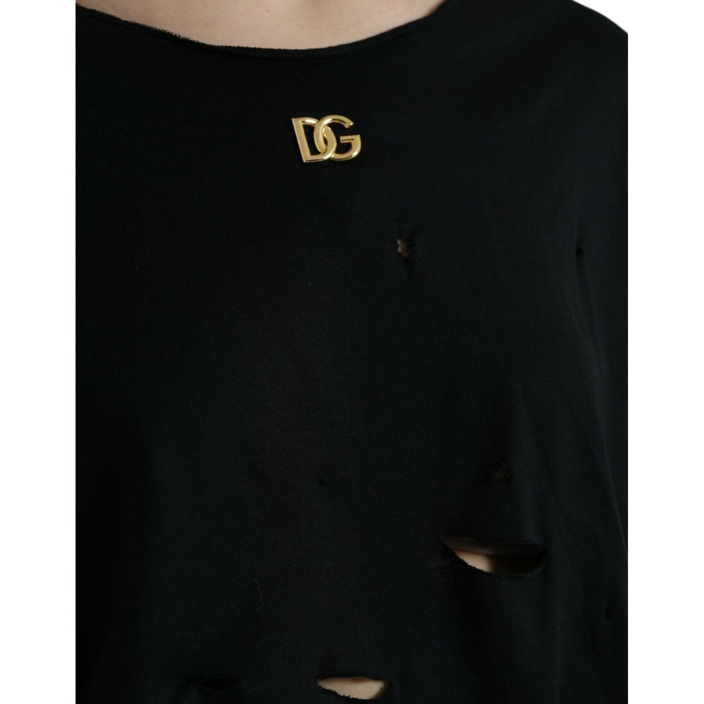 Dolce & Gabbana Elegant Black Round Neck Tank Top Dolce & Gabbana Black