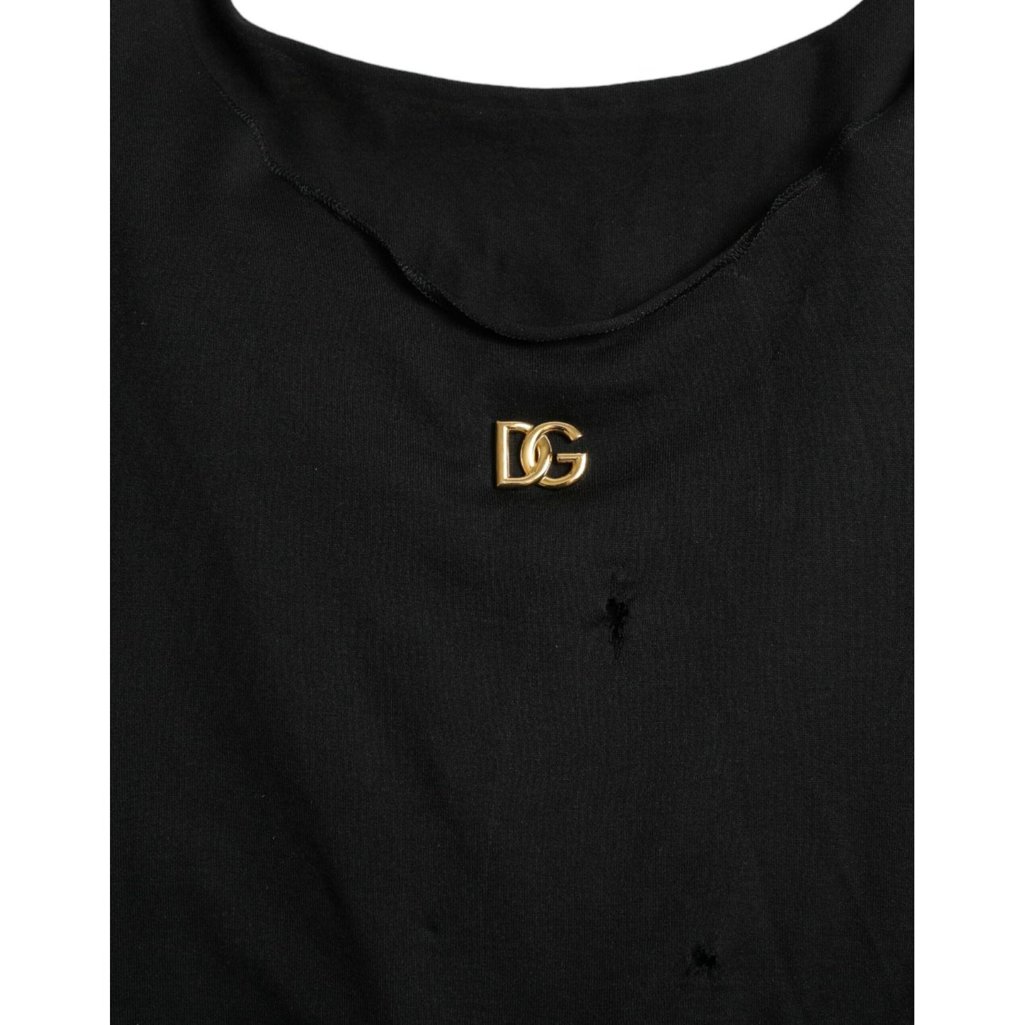 Dolce & Gabbana Elegant Black Round Neck Tank Top Dolce & Gabbana Black