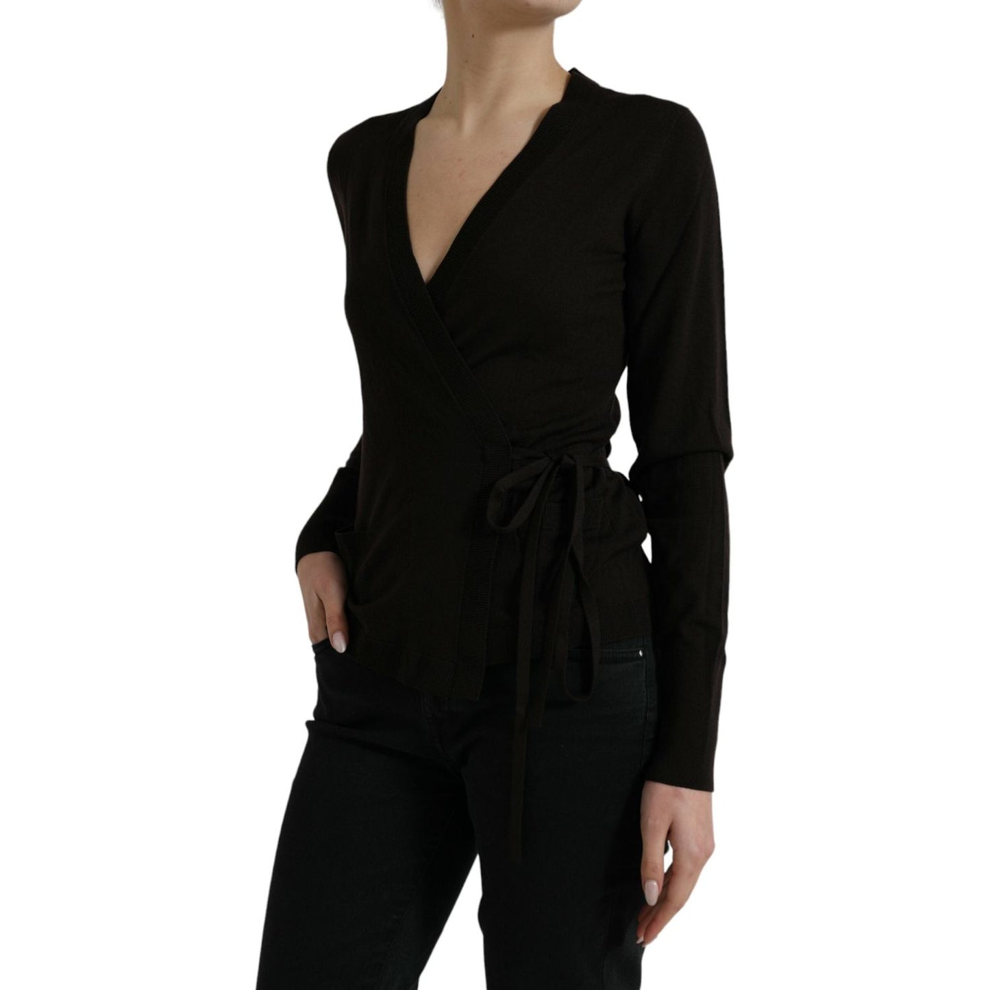 Dolce & Gabbana Elegant Black Virgin Wool Cardigan Dolce & Gabbana Black
