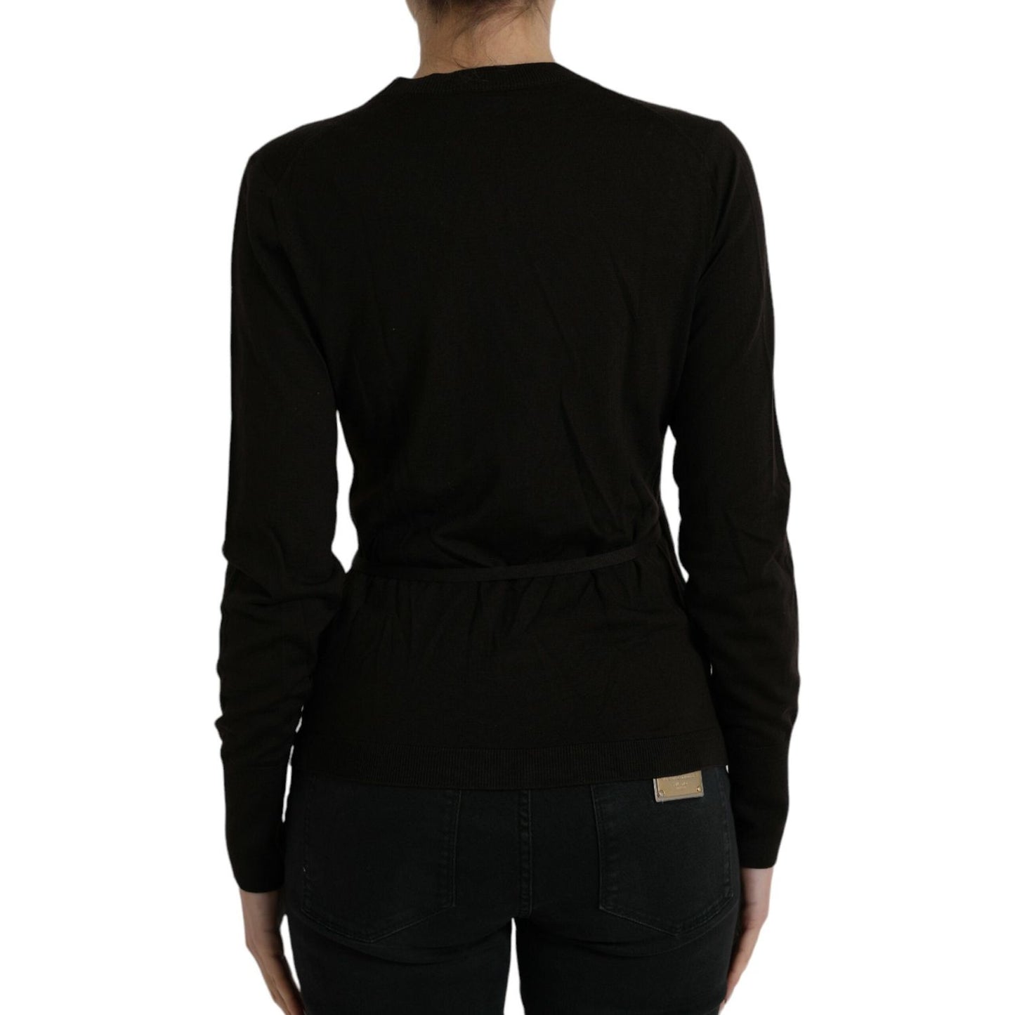 Dolce & Gabbana Elegant Black Virgin Wool Cardigan Dolce & Gabbana Black