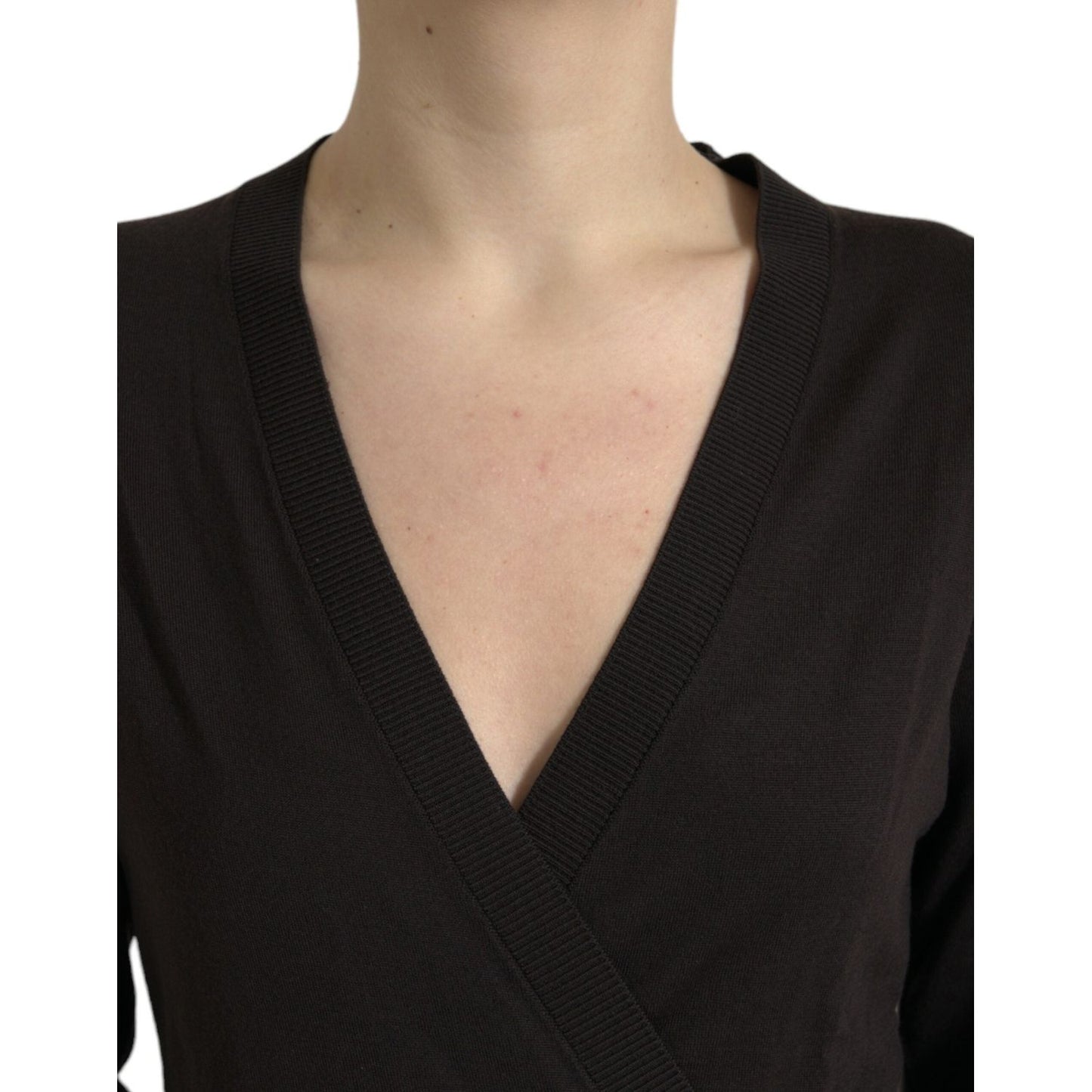 Dolce & Gabbana Elegant Black Virgin Wool Cardigan Dolce & Gabbana Black