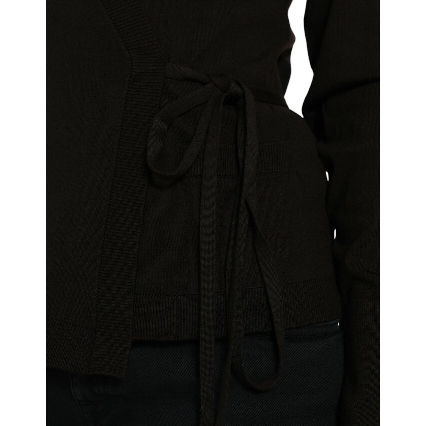 Dolce & Gabbana Elegant Black Virgin Wool Cardigan Dolce & Gabbana Black