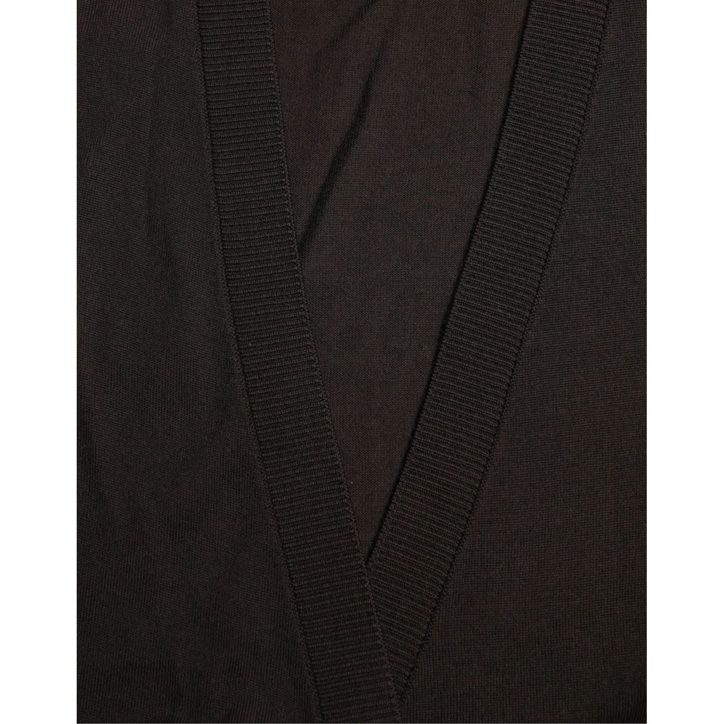 Dolce & Gabbana Elegant Black Virgin Wool Cardigan Dolce & Gabbana Black