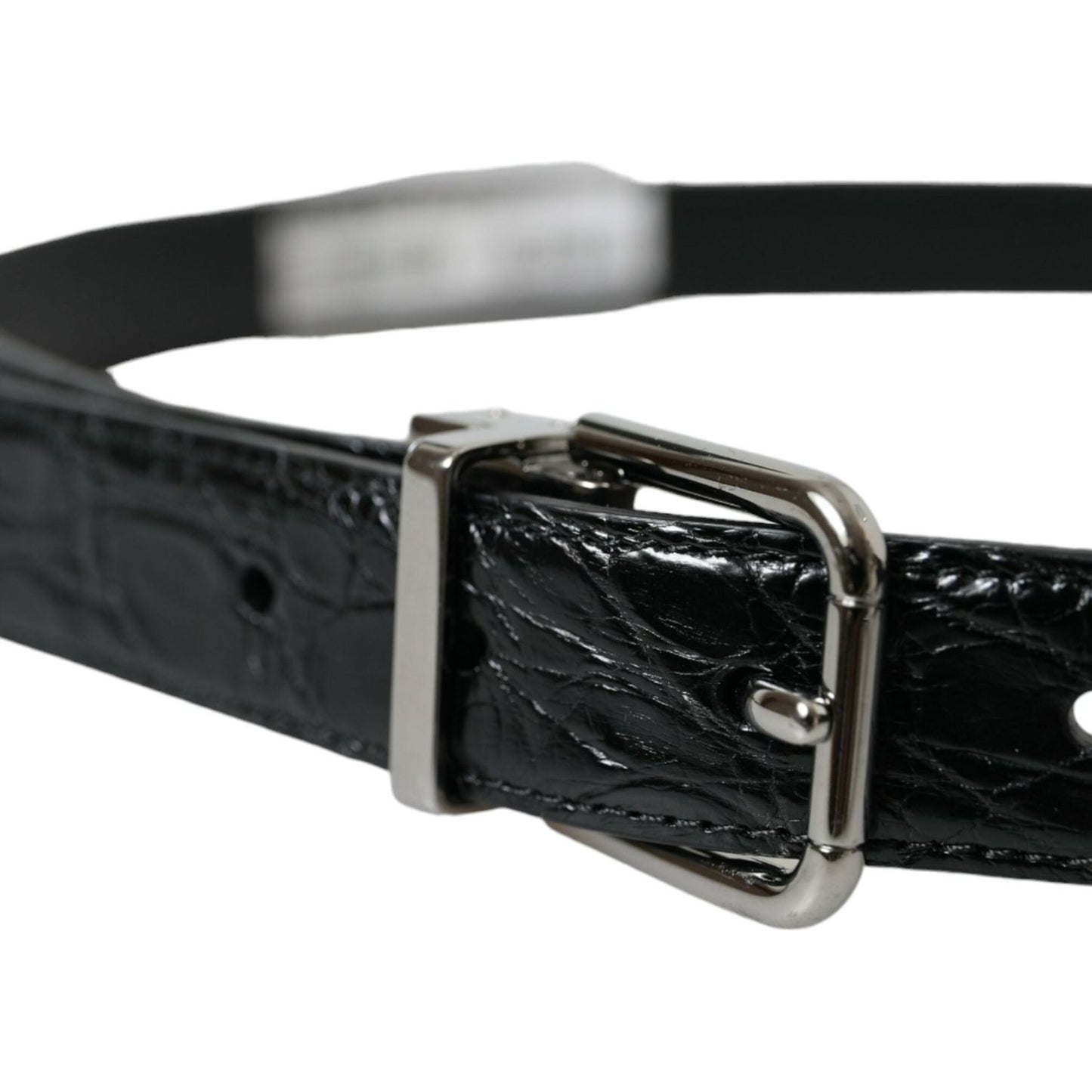 Dolce & Gabbana Elegant Black Leather Belt with Metal Buckle Dolce & Gabbana Black