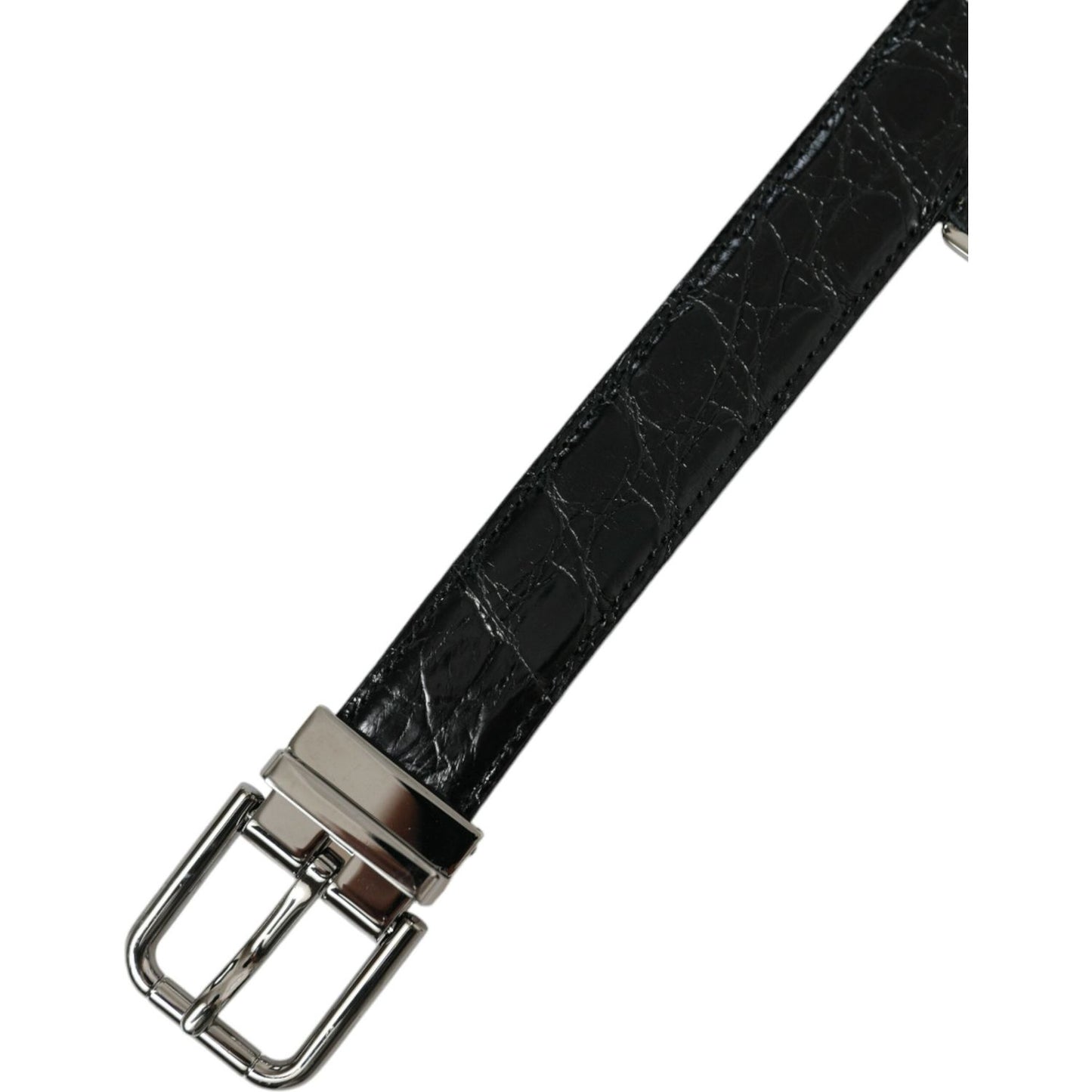 Dolce & Gabbana Elegant Black Leather Belt with Metal Buckle Dolce & Gabbana Black