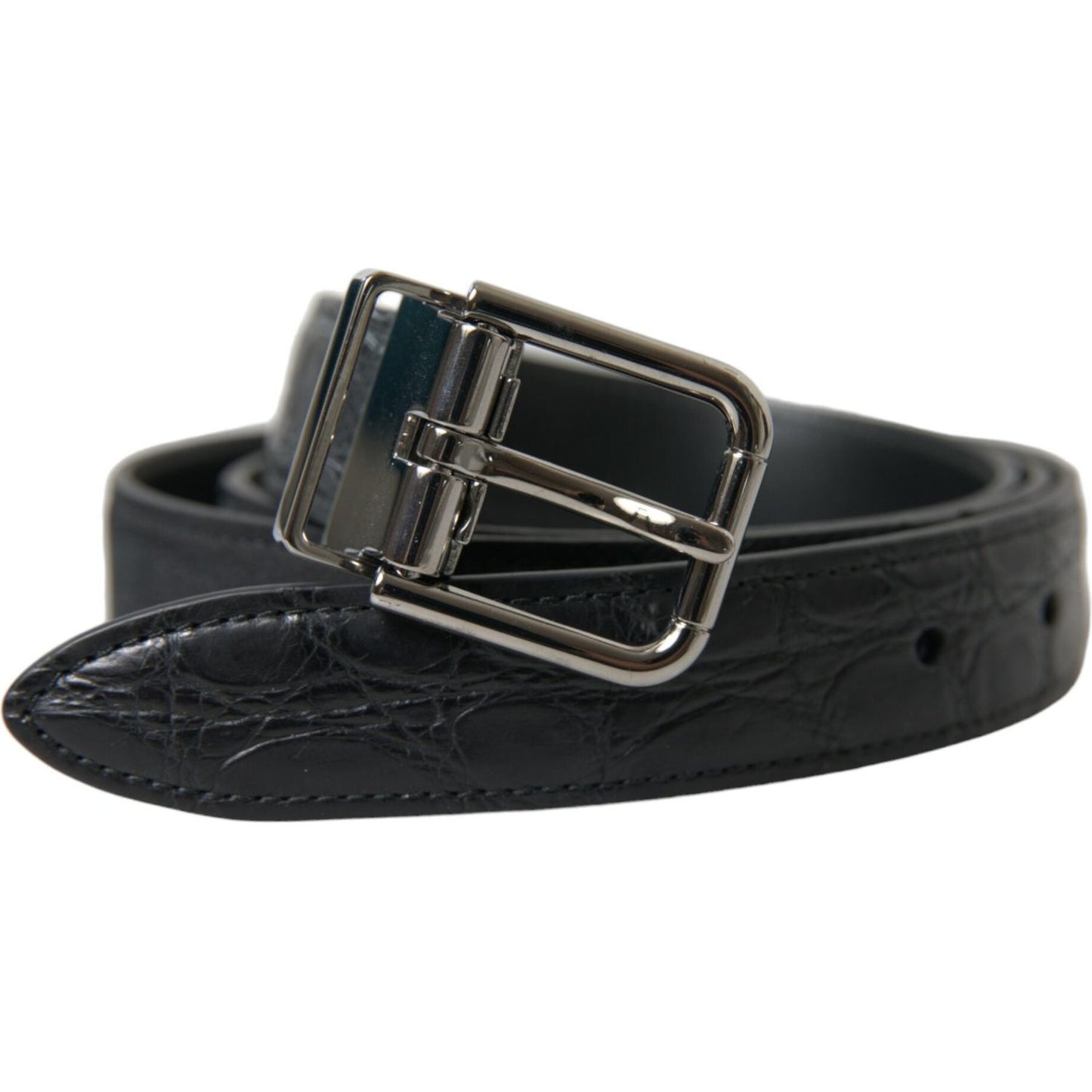 Dolce & Gabbana Elegant Leather Belt with Metal Buckle Dolce & Gabbana Dark Slate Gray