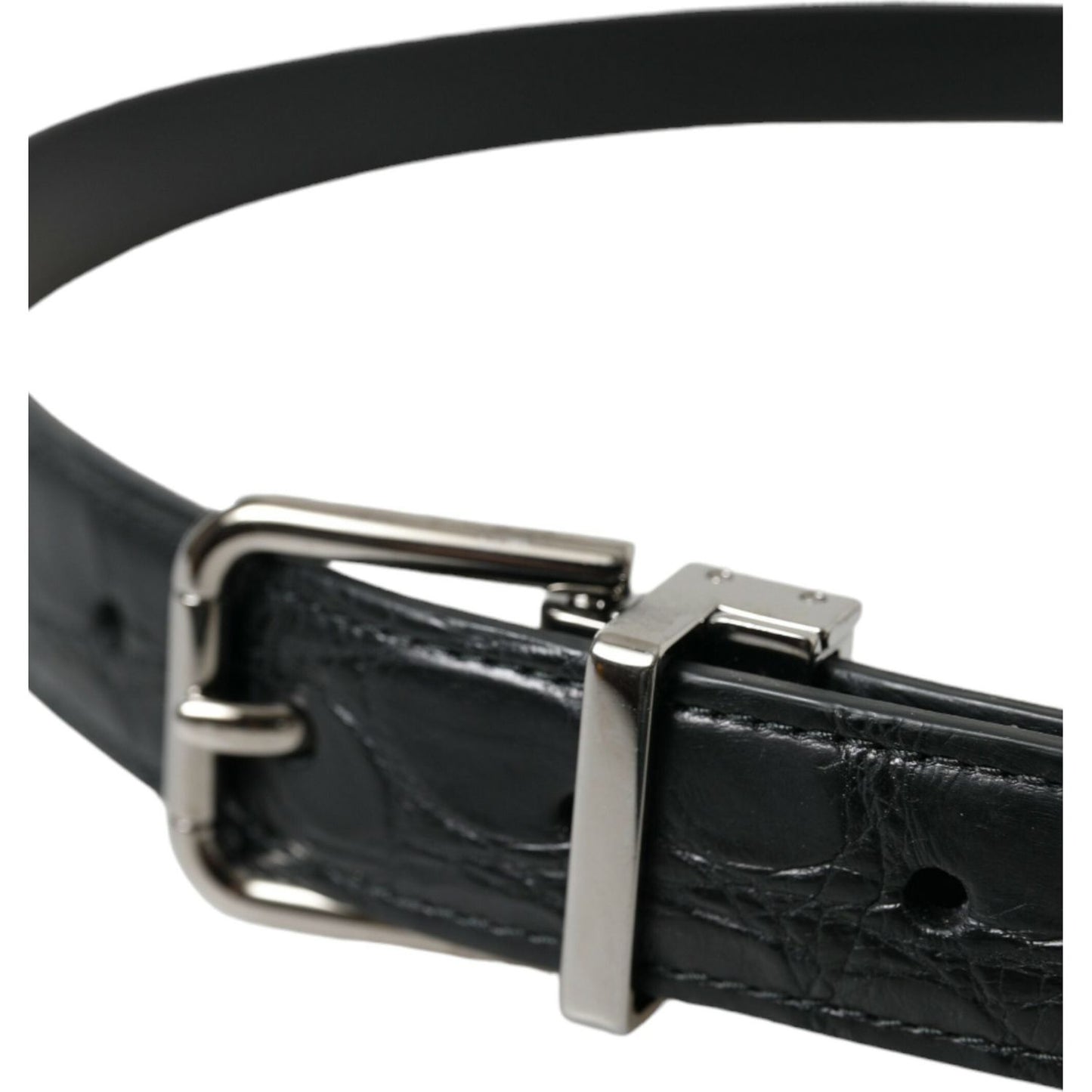 Dolce & Gabbana Elegant Leather Belt with Metal Buckle Dolce & Gabbana Dark Slate Gray