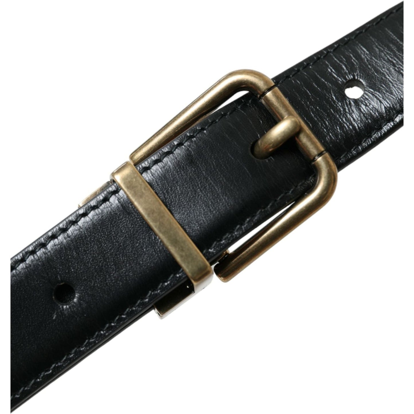 Dolce & Gabbana Elegant Black Calf Leather Belt Dolce & Gabbana Dark Slate Gray