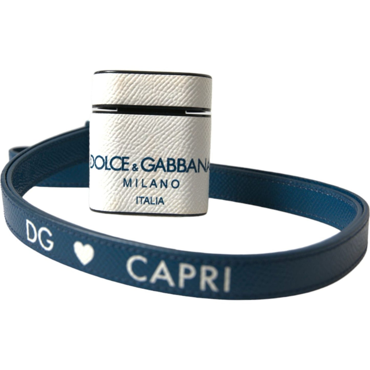 Dolce & Gabbana Chic Leather Airpods Case in Blue & White Dolce & Gabbana Light Gray