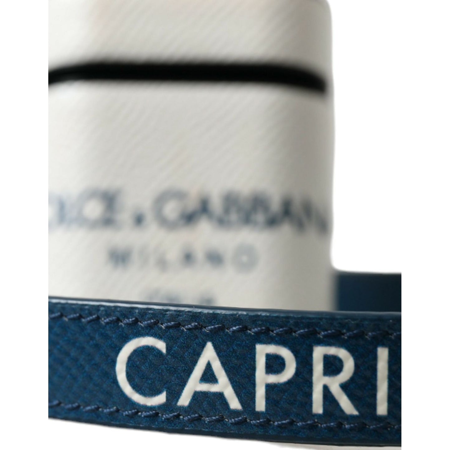 Dolce & Gabbana Chic Leather Airpods Case in Blue & White Dolce & Gabbana Gray